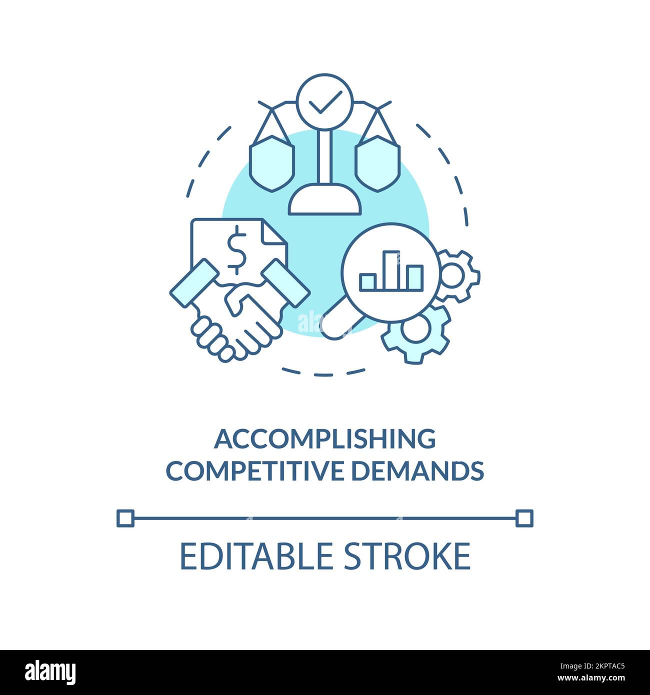 Pour être compétitif, le concept turquoise est une icône Illustration de Vecteur
