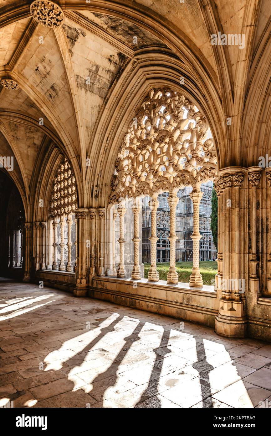 Batalha,Portugal-18 octobre,2022.Cloisters royaux,couvent dominicain et monastère.UNESCO liste des sites du patrimoine mondial.populaire lieu portugais touristique Banque D'Images