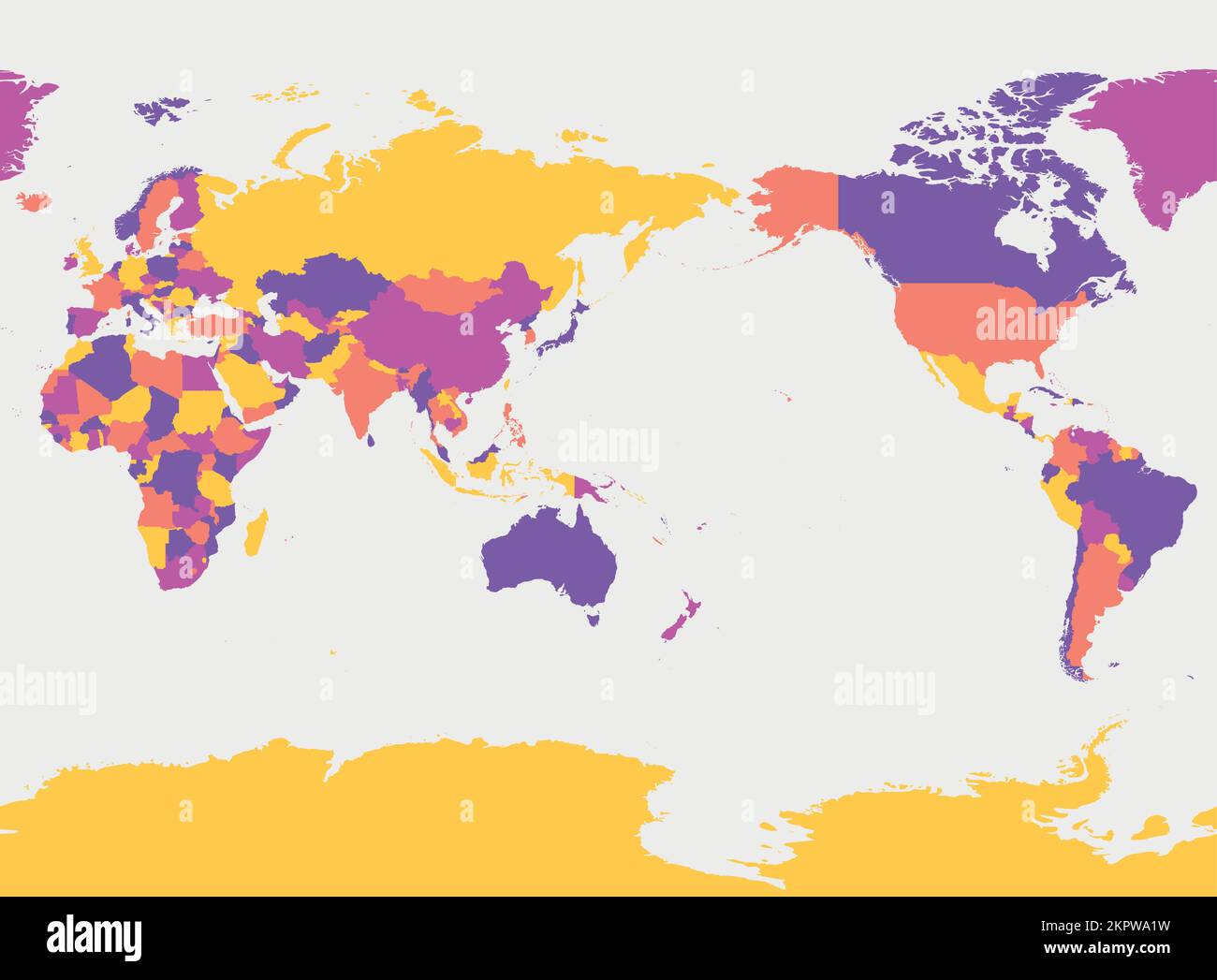 Carte Du Monde Centrée Sur L'asie