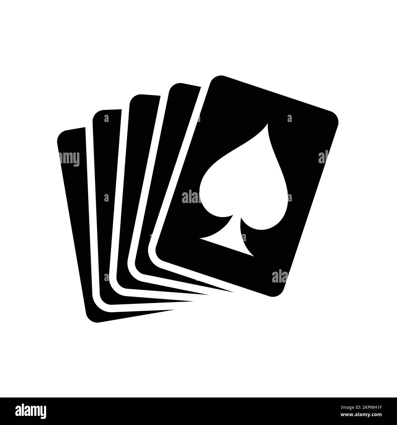cartes de main de poker as de spades noir stylisé simple logo symbole icône vecteur isolé sur fond blanc Illustration de Vecteur