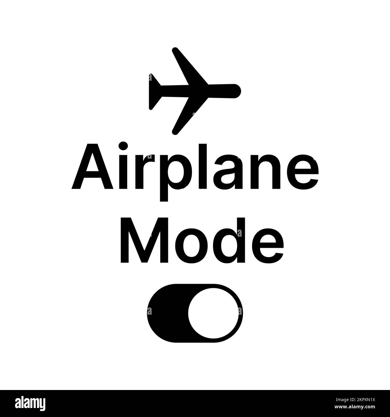 Mode avion activé, Voyage, Aviation, wifi, mode vacances activé, icône avion. Mode vacances et avion activé avec l'icône de vol. Illustration de Vecteur