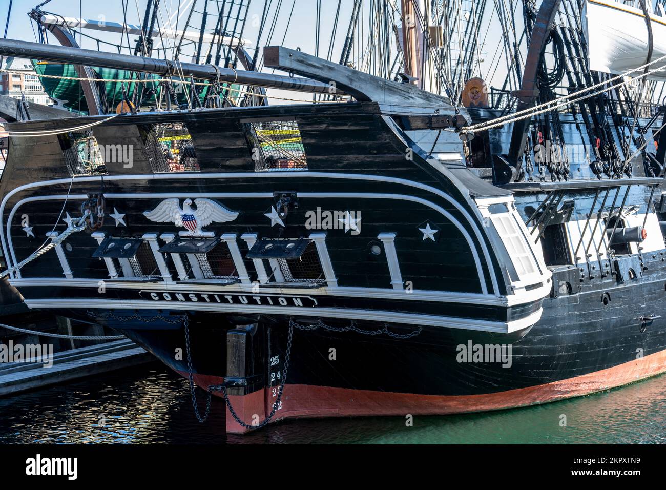 stern et Captains Quarters sur l'USS Constitution Banque D'Images