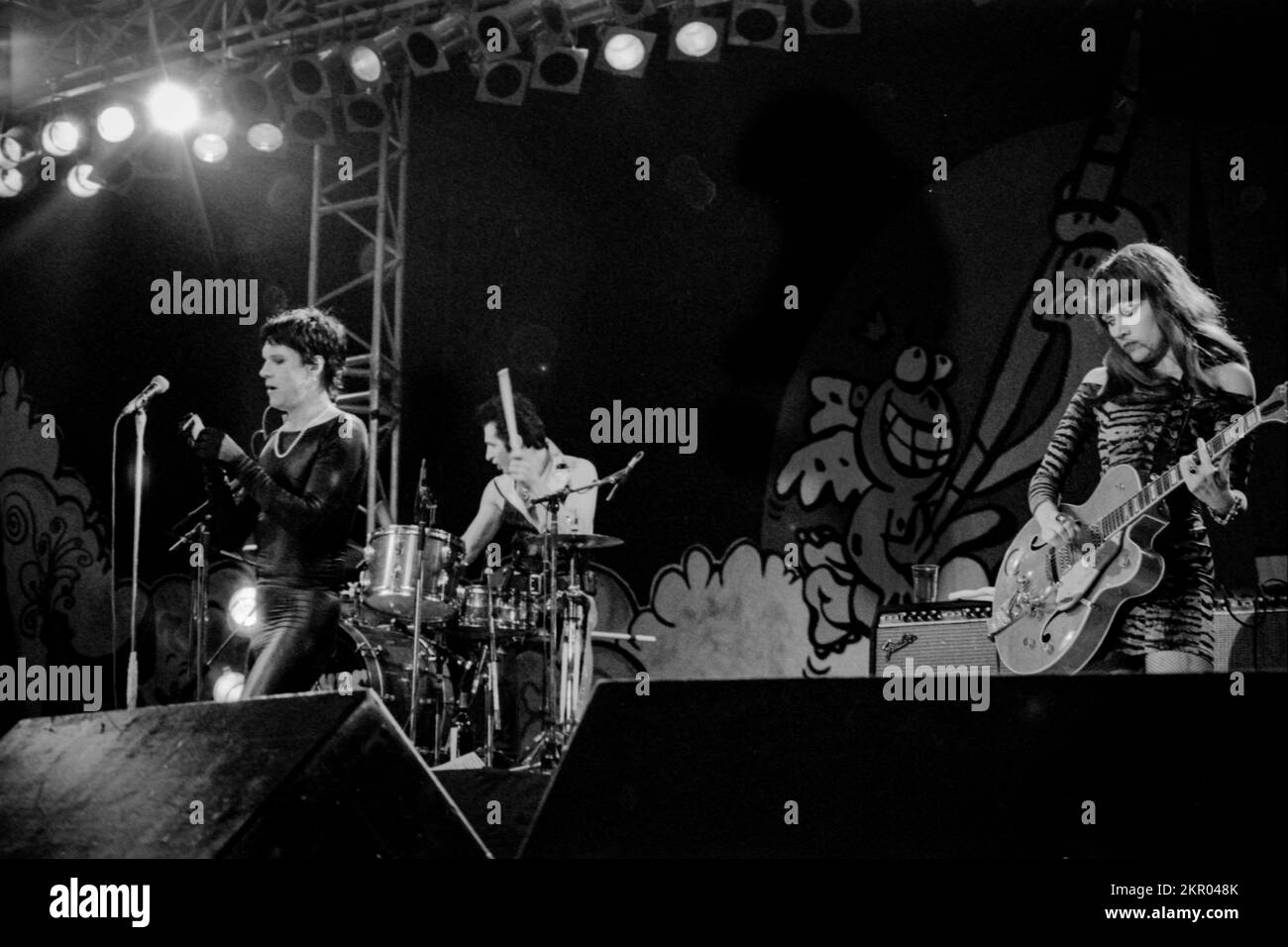The Cramps live en concert en France - The Cramps (Lux Interior, Nick KNOX, poison Ivy) au Tamaris Rock Festival 1992 Banque D'Images