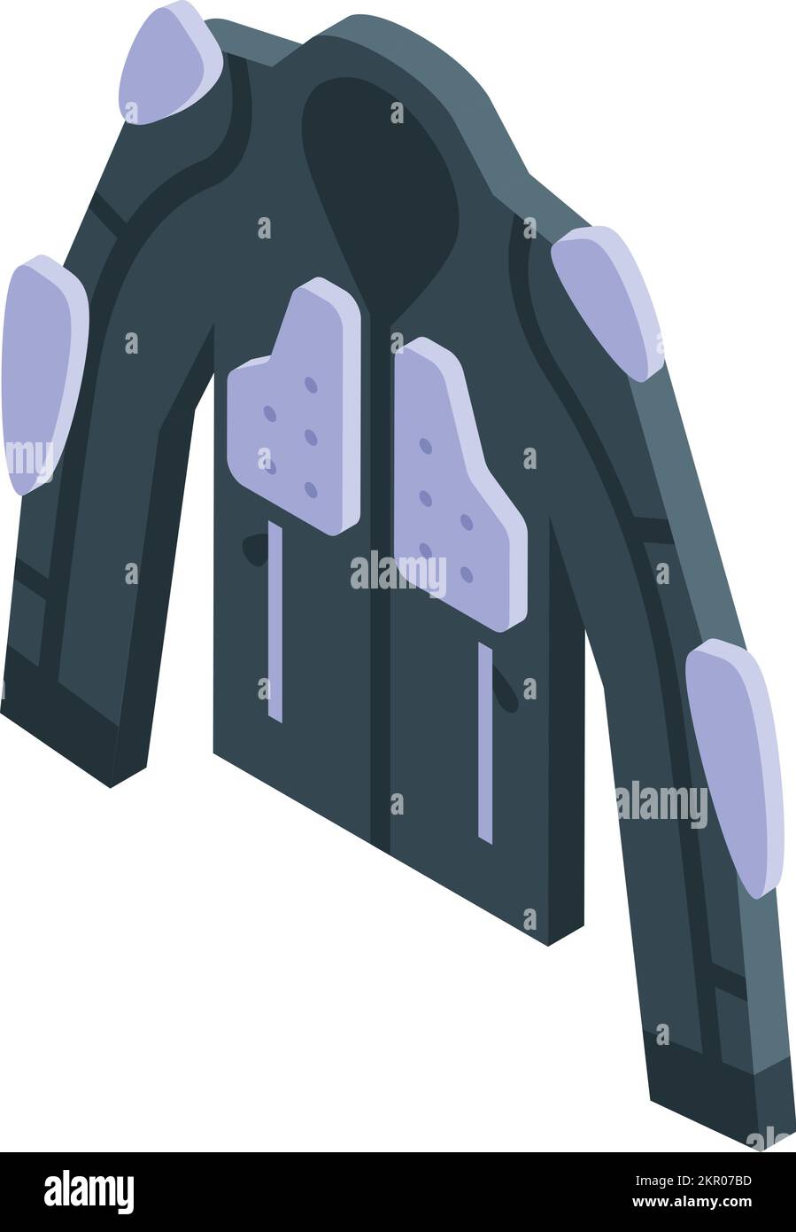 Symbole de veste de moto, vecteur isométrique. Uniforme de moto. Conducteur de sécurité Illustration de Vecteur