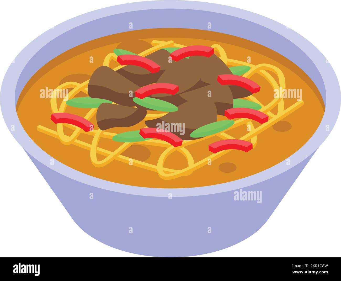 Icône de soupe ouzbek vecteur isométrique. Tourisme alimentaire. Voyages urbains Illustration de Vecteur