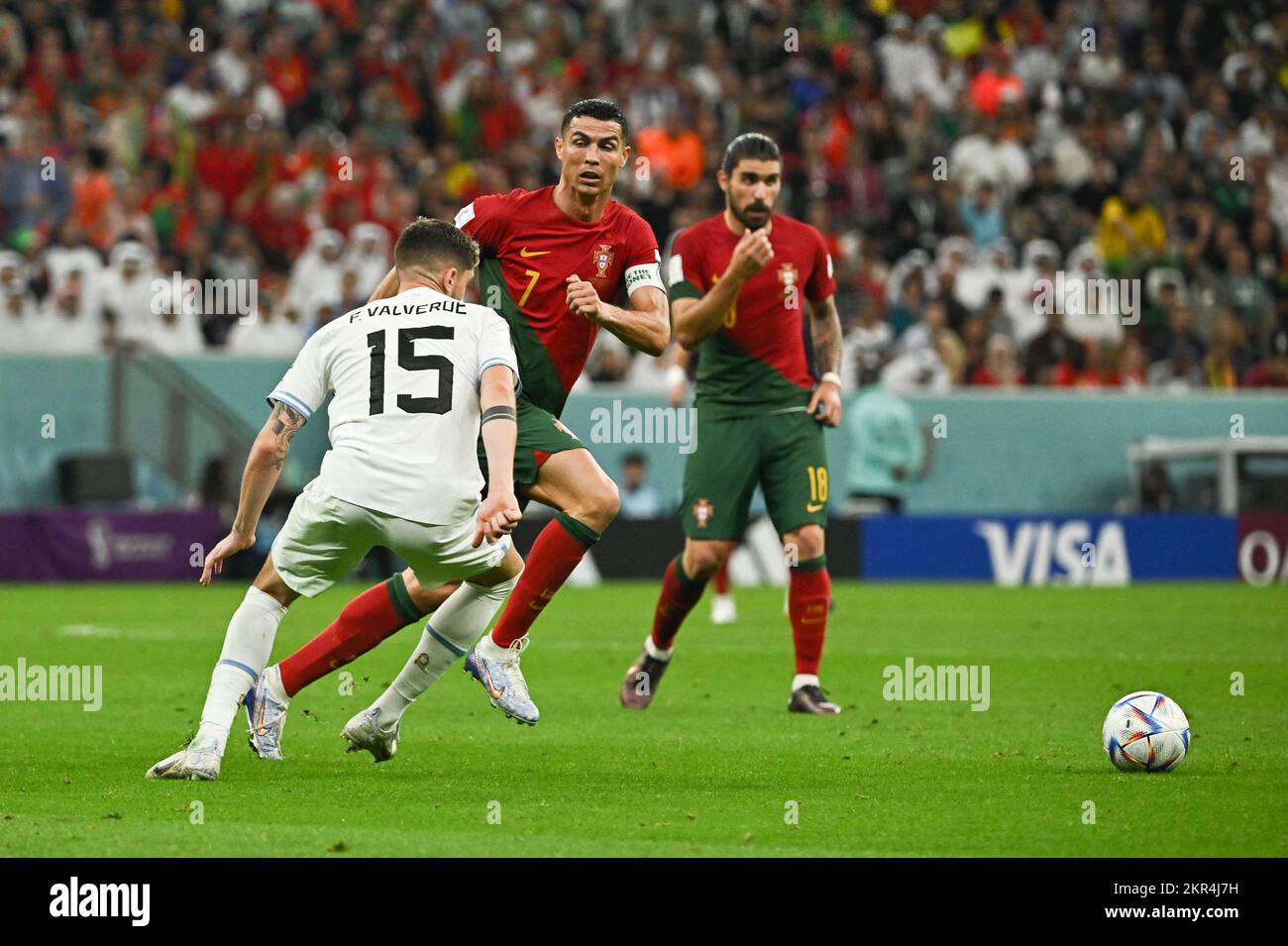 Cristiano Ronaldo pendant le match Portugal/Uruguay de la coupe du monde de  la Fifa, Qatar. , . Photo de Laurent Zabulon/ABACAPRESS.COMABACAPRESS.COM  crédit: Abaca Press/Alamy Live News Photo Stock - Alamy