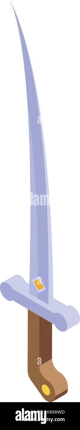 Symbole arabe du sabre, vecteur isométrique. Camp bédouin. Personne qui marche Illustration de Vecteur