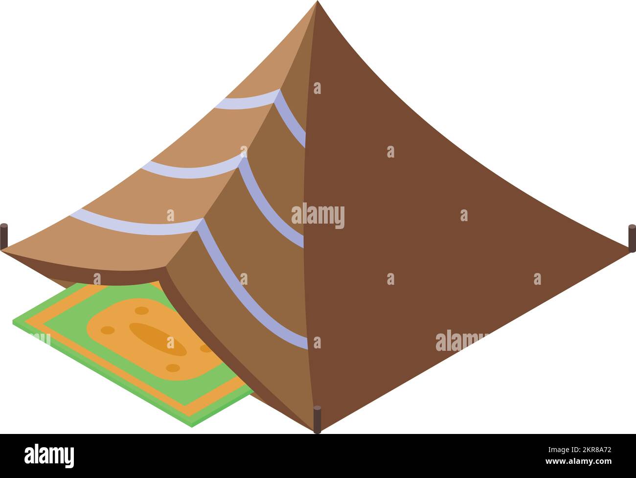 Vecteur isométrique de l'icône de tente bédouin. Camp dans le désert. Chameau arabe Illustration de Vecteur