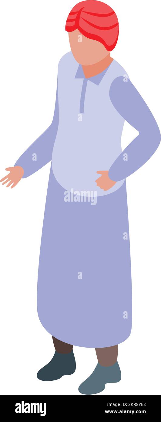 Icône Bédouin vecteur isométrique. Désert arabe. Dubaï arabe Illustration de Vecteur