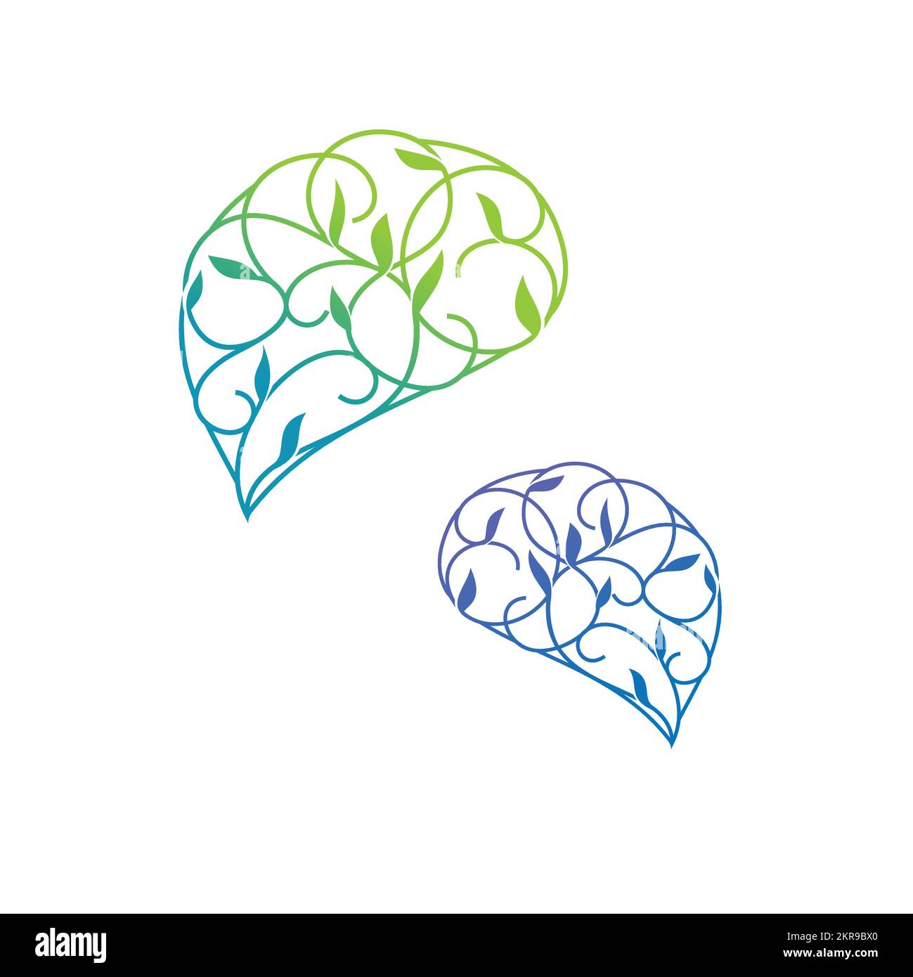 Conception abstraite du logo du cerveau, logotype pour la neurologie, la psychologie, le counseling Illustration de Vecteur