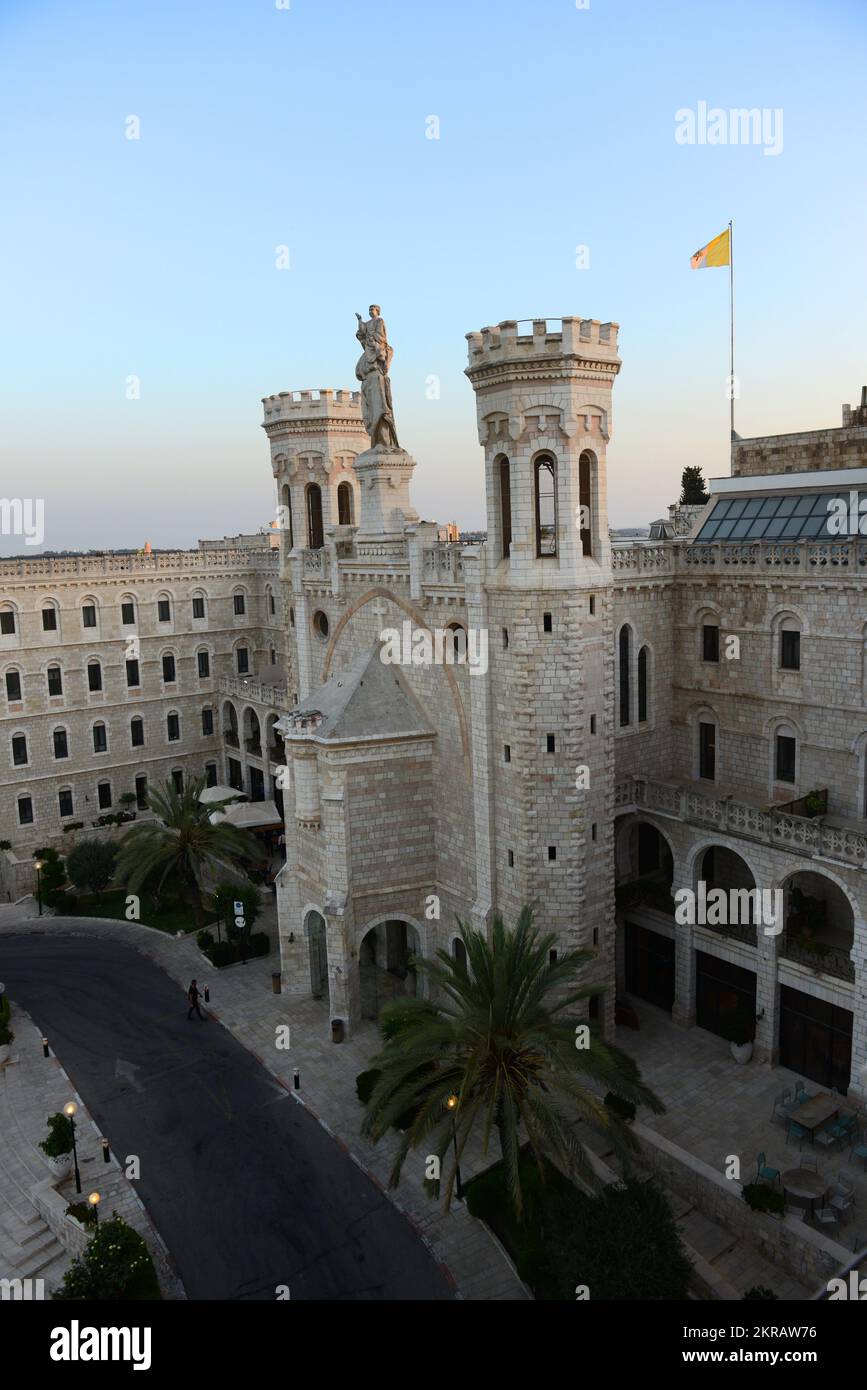 Façade du bâtiment notre Dame à Jérusalem, Israël. Banque D'Images