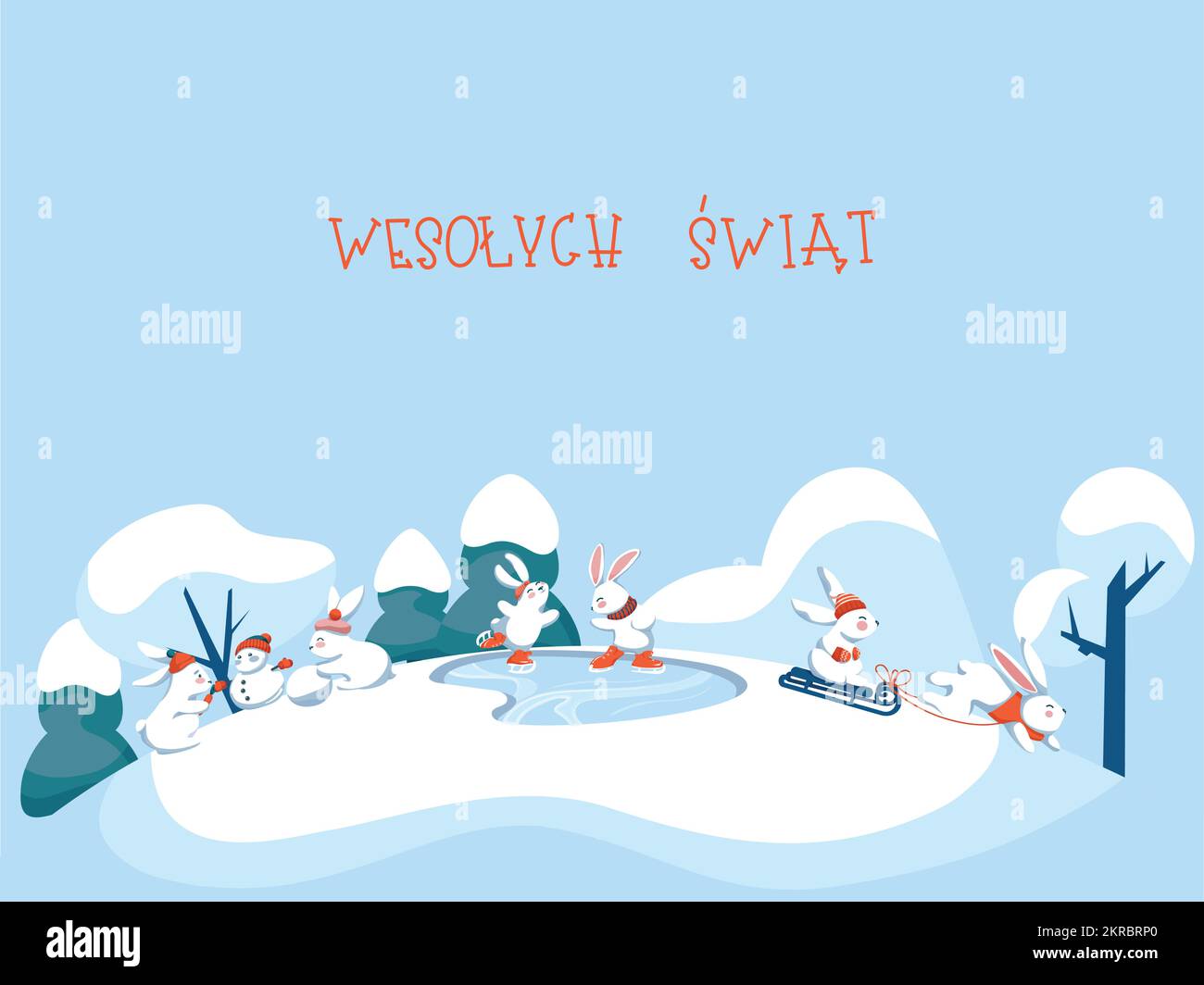 Illustration d'hiver avec lettrage à la main en polonais Illustration de Vecteur
