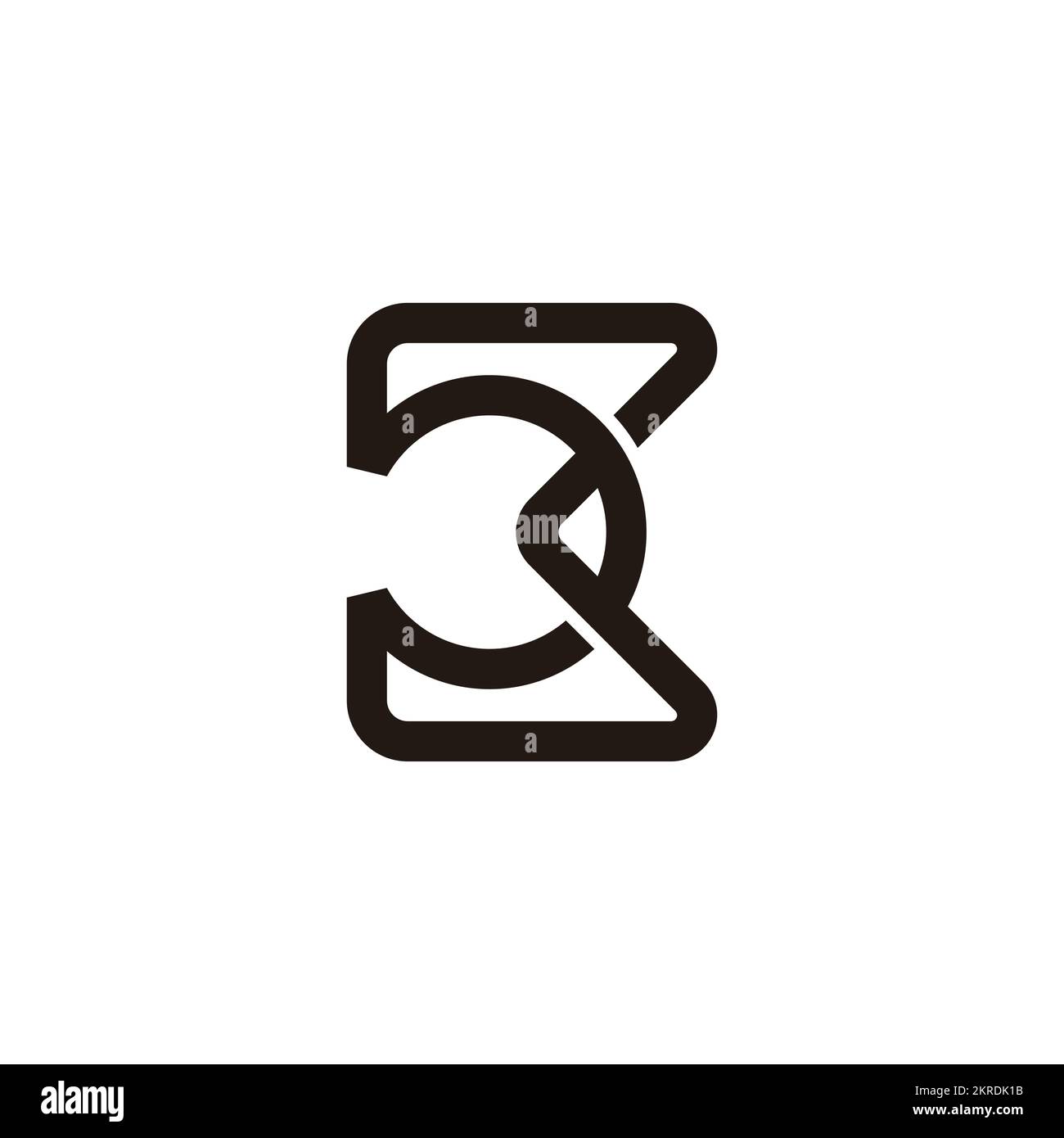 lettre 5k logo plat 3d avec lien Illustration de Vecteur