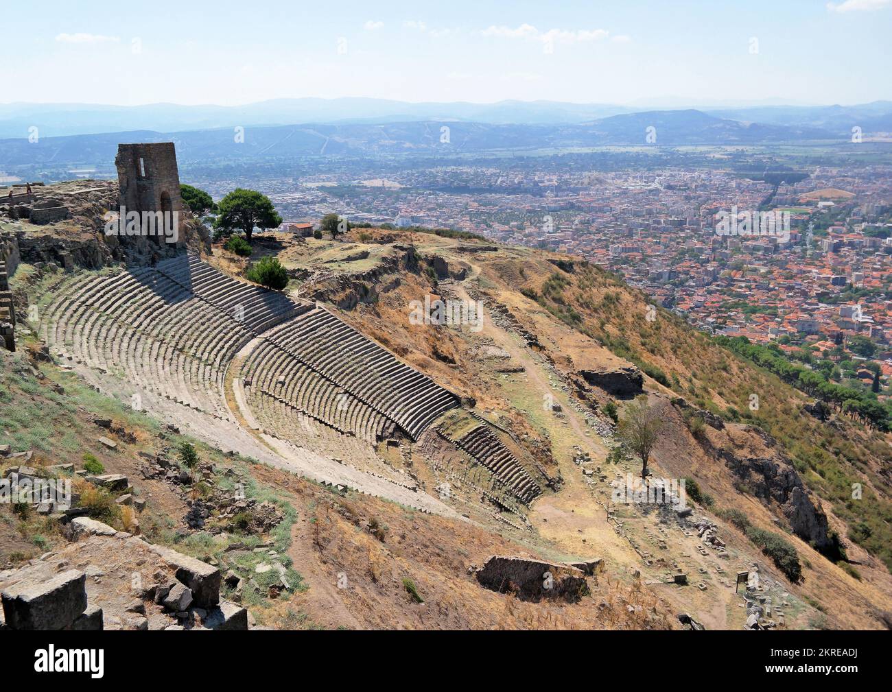 Bergama, Turquie, septembre 2018 : théâtre bien conservé de l'ancienne période grecque et romaine, Pergamon est classé au patrimoine mondial de l'UNESCO Banque D'Images