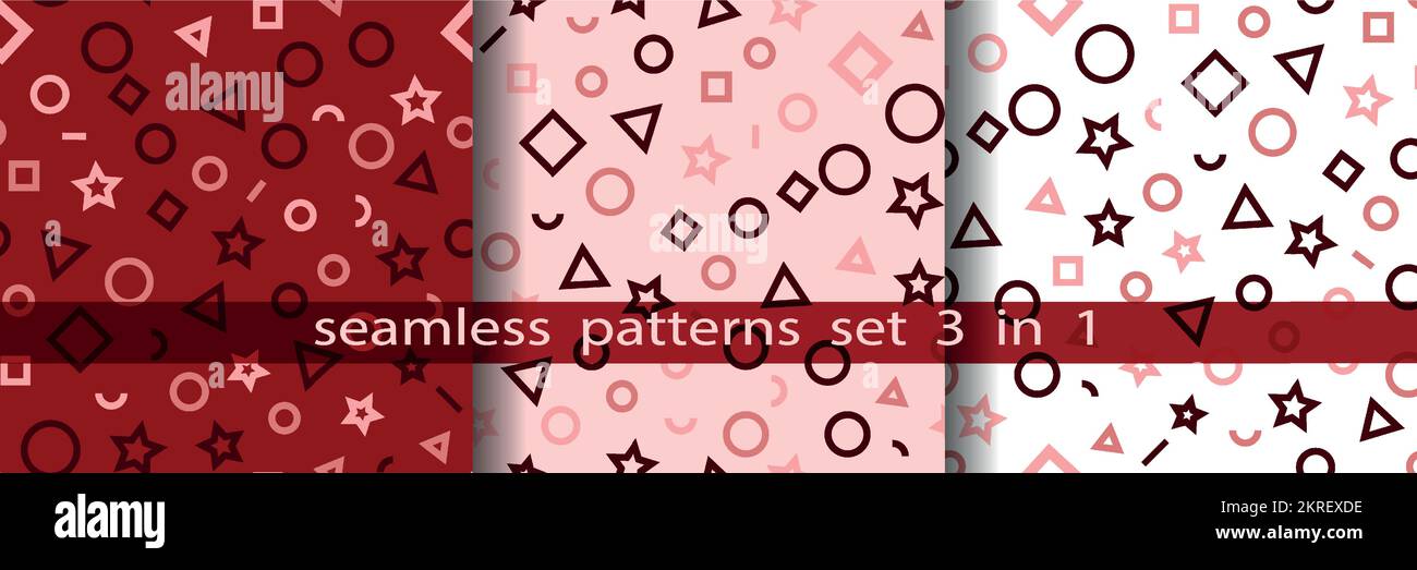 Motifs géométriques abstraits. ensemble de motifs sans couture, formes géométriques abstraites Illustration de Vecteur