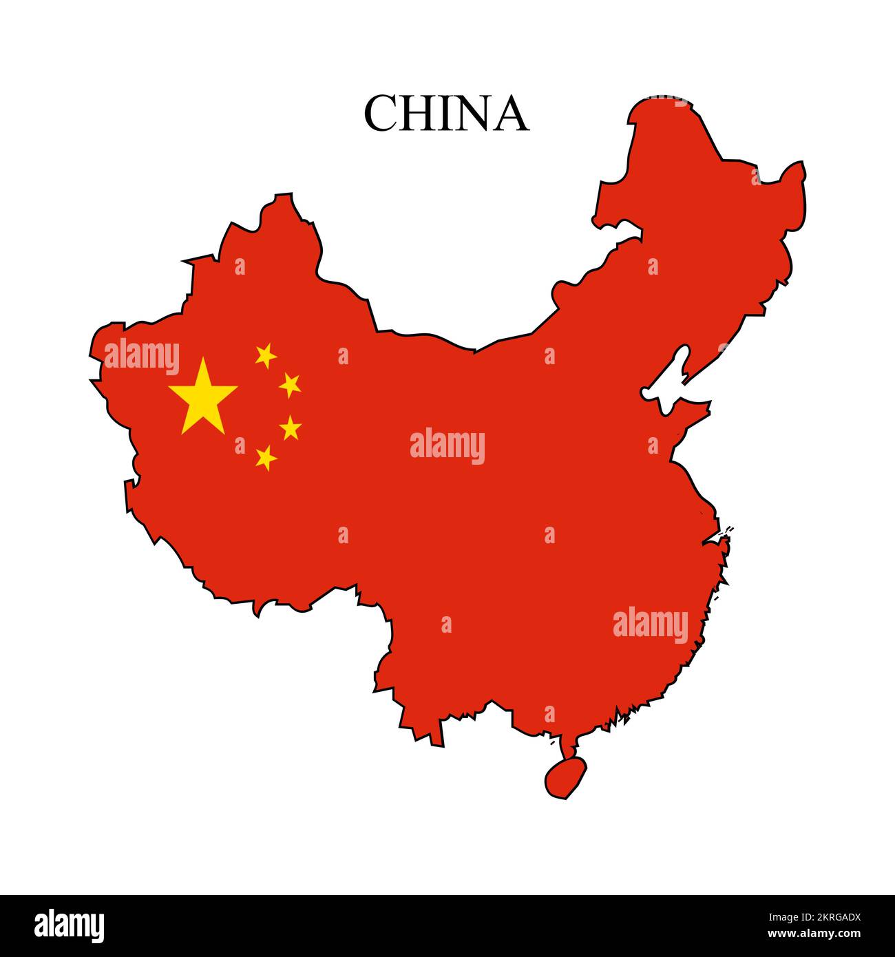 Illustration vectorielle de la carte de la Chine. Économie mondiale. Pays célèbre. Asie de l'est Illustration de Vecteur