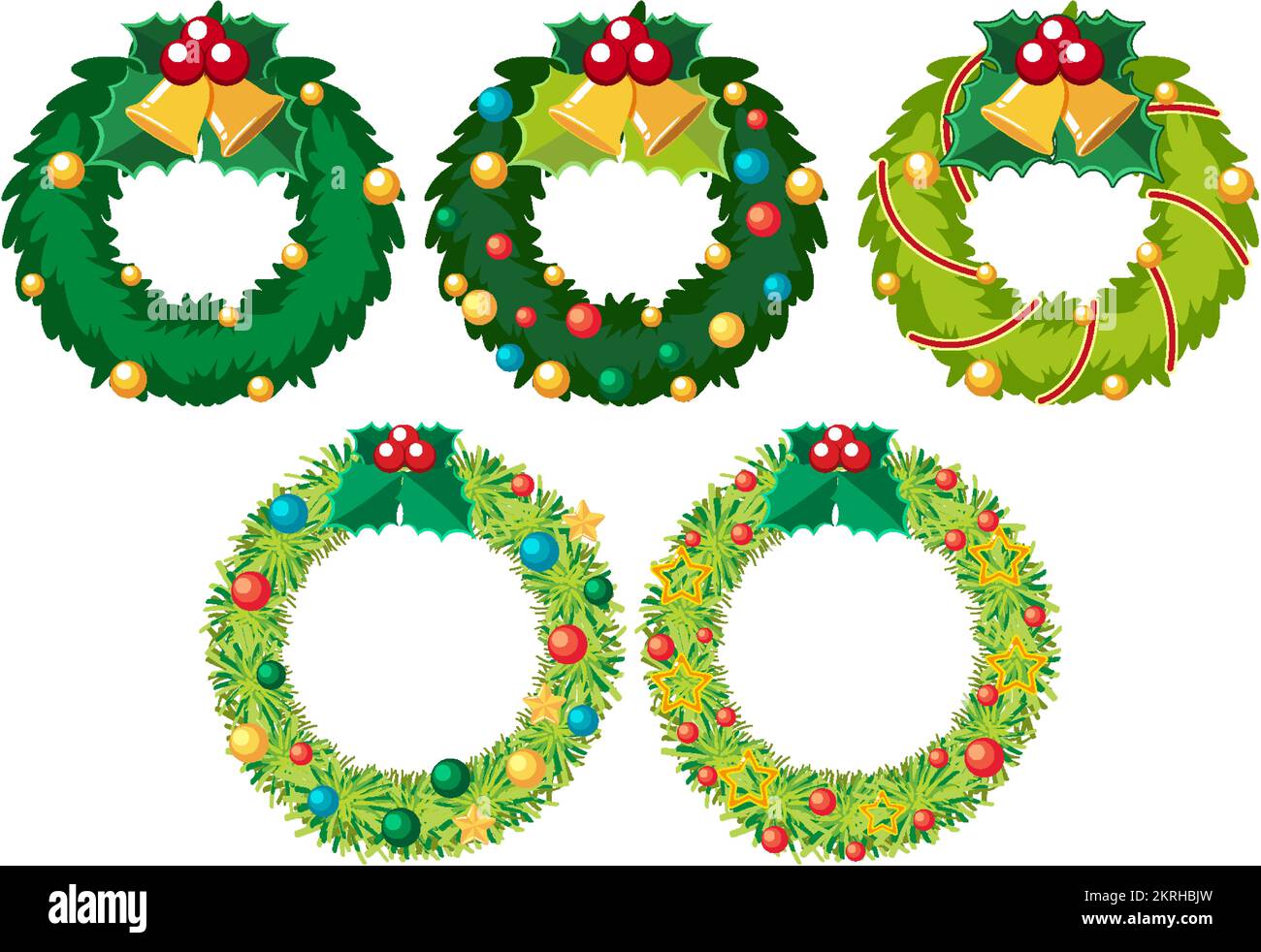 Illustration de la collection de couronnes de Noël Illustration de Vecteur