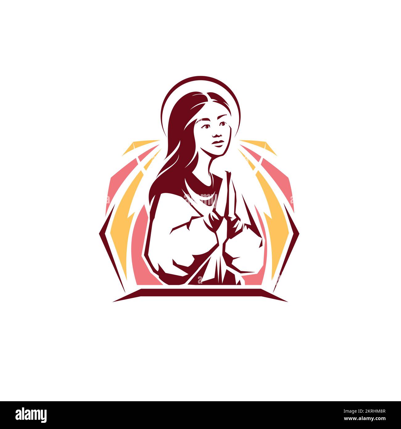Illustration vectorielle de Sainte Maria. Logo religieux. Illustration de Vecteur