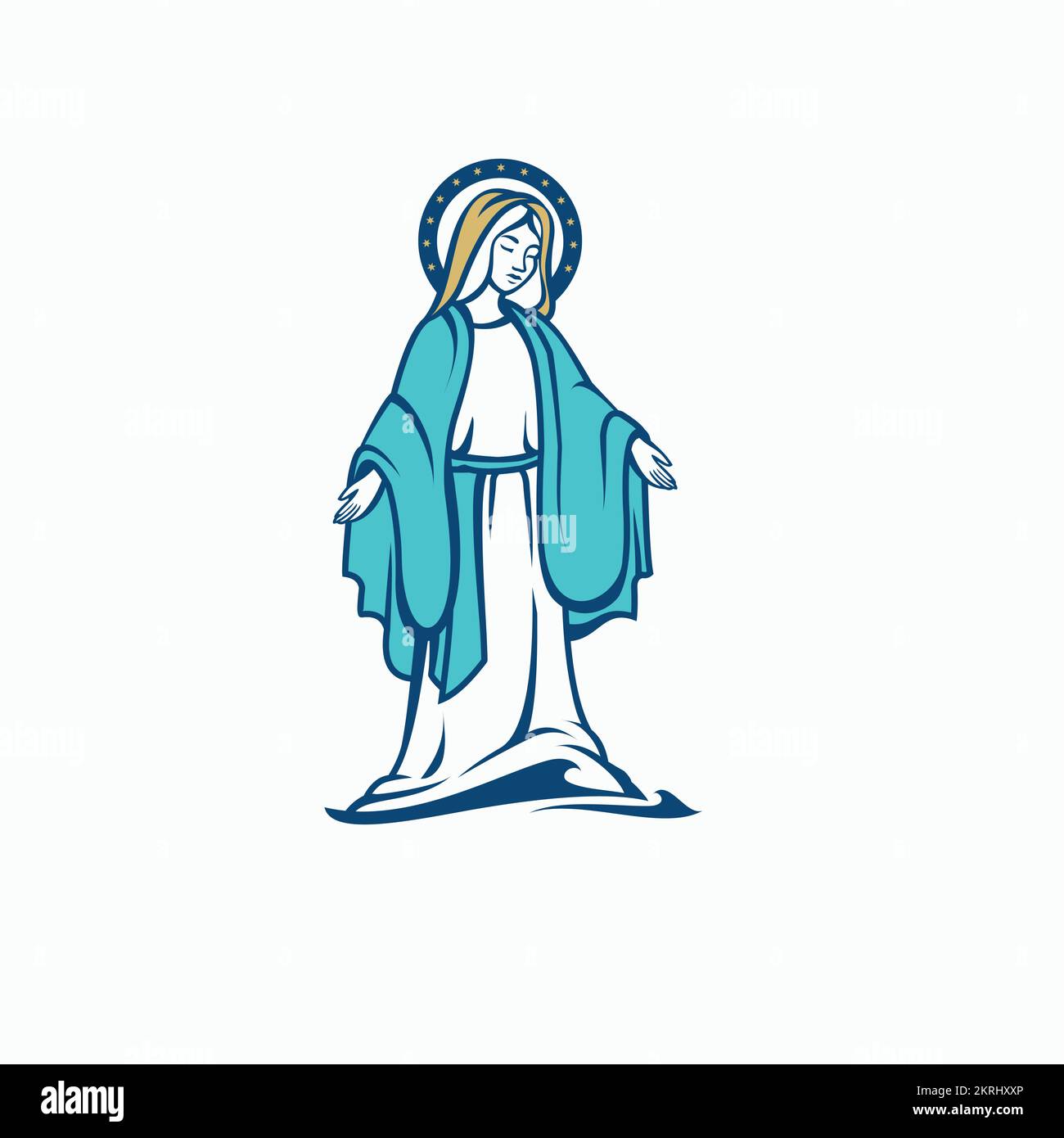 Illustration vectorielle de Sainte Maria. Logo religieux. Illustration de Vecteur