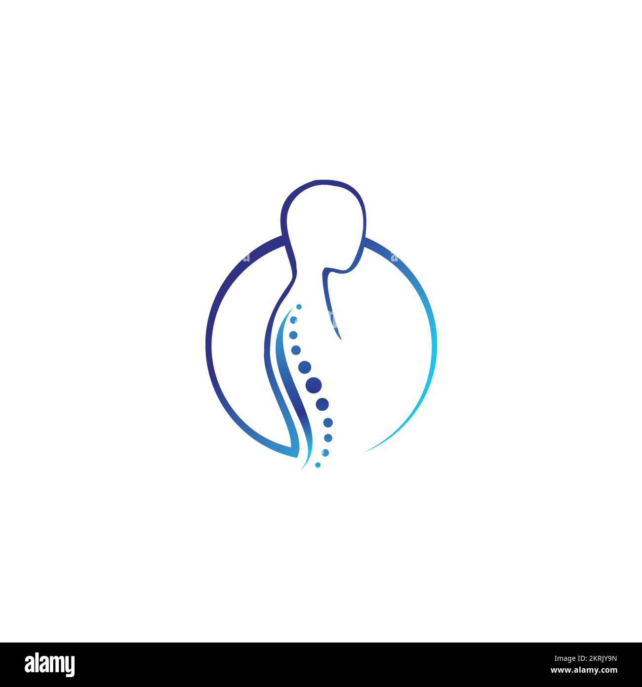 Design du logo de la colonne vertébrale.logotype chiropractique oropadique. Icône médicale. Illustration de Vecteur