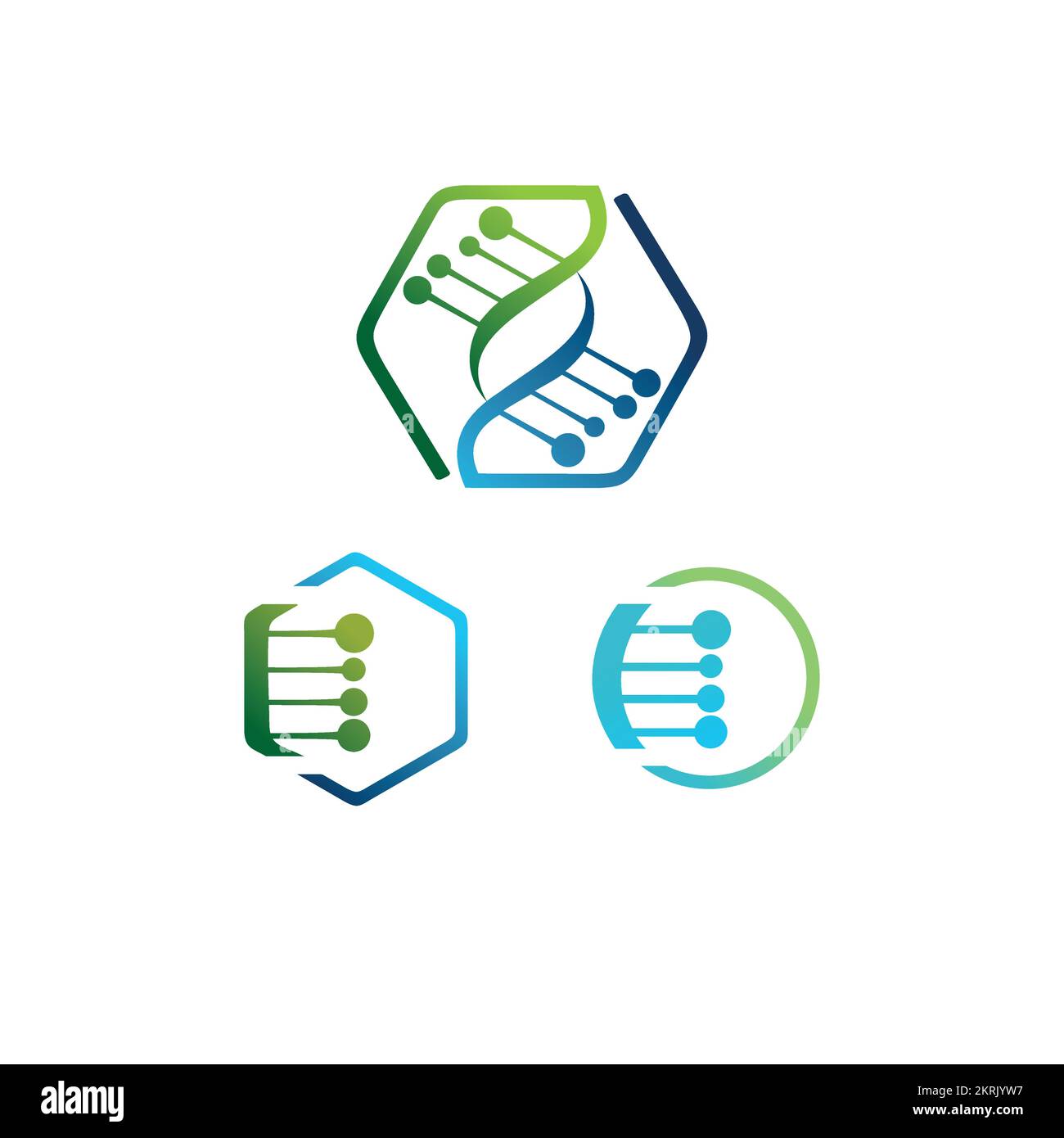 Logo ADN abstrait. Logotype en spirale. biotechnologie et science. Illustration de Vecteur