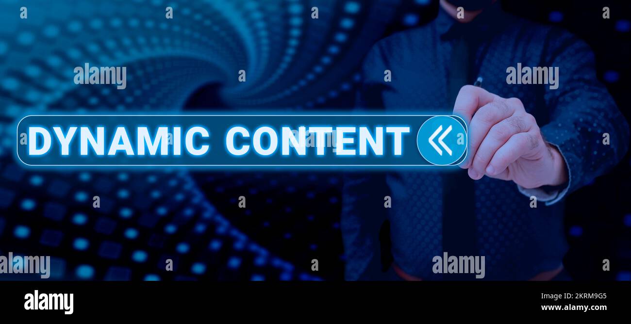 Affiche affichant le contenu dynamique, le contenu Web de Business Idea qui change en fonction du comportement de l'utilisateur Banque D'Images