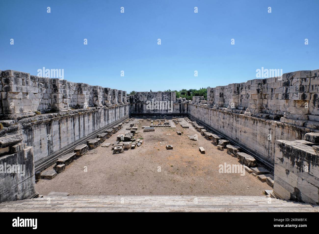 Didim, Turquie- 23 août 2021 Une vue du temple d'Apollon à Didyma ou Didymaion était le quatrième plus grand temple du monde grec ancien Banque D'Images