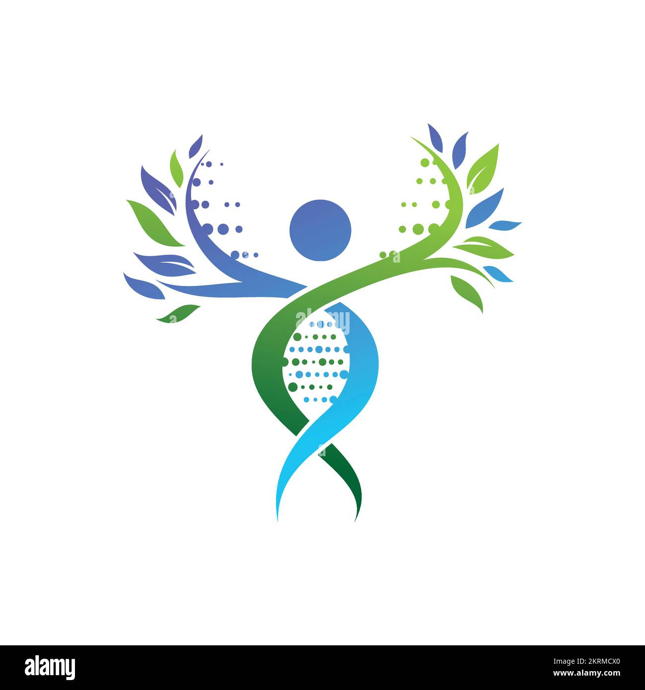 Logo ADN abstrait. Logotype en spirale. biotechnologie et science. Illustration de Vecteur