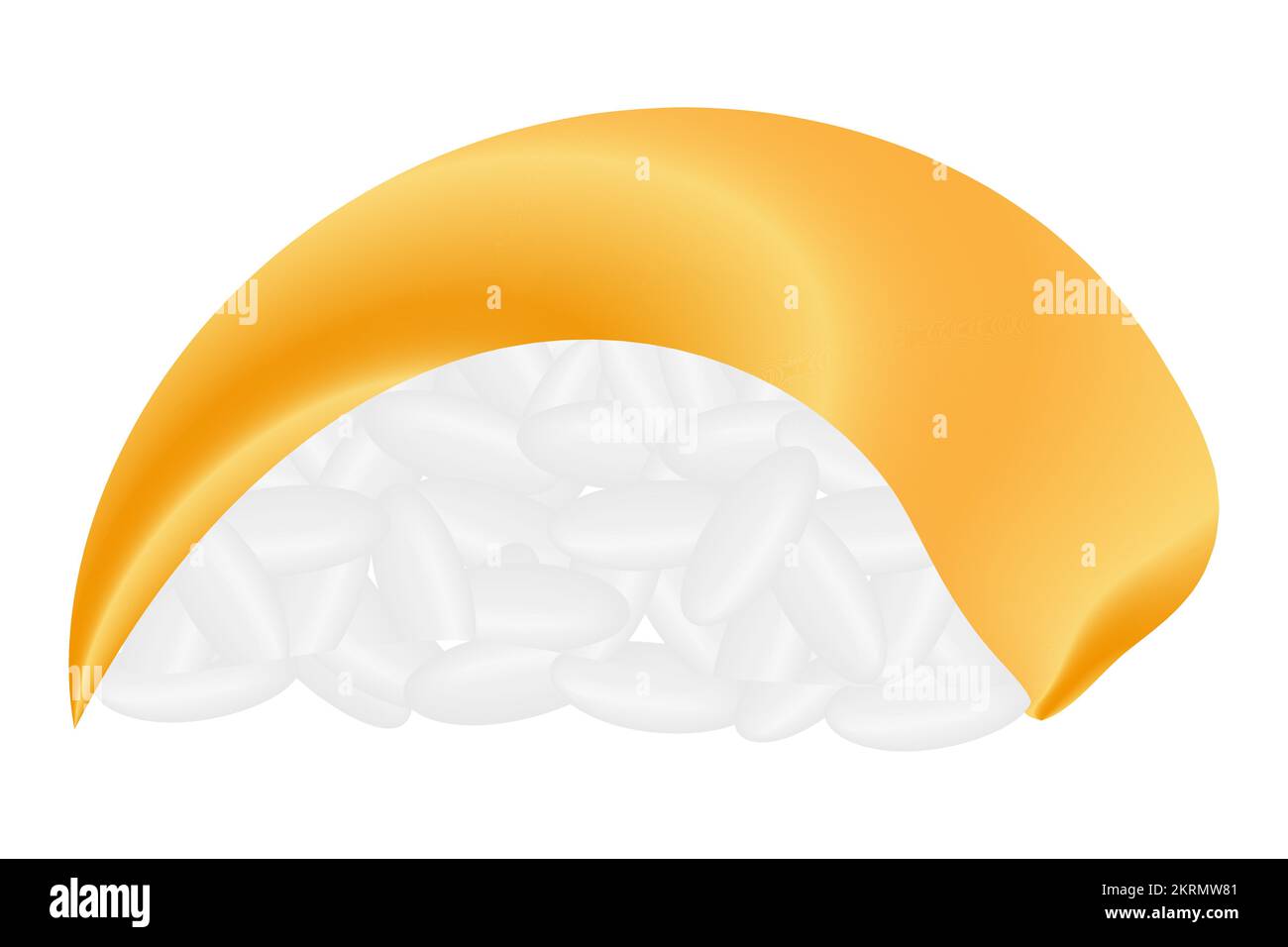 Sushi au saumon sur fond blanc. Concept d'alimentation saine. Image vectorielle. Illustration de Vecteur