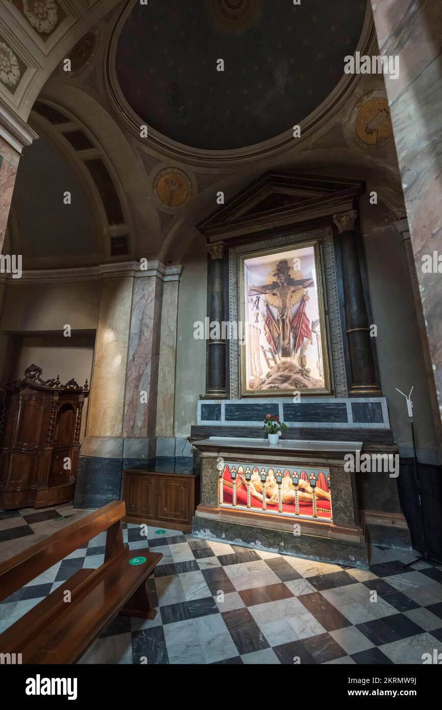 Église des Saints San Pietro Paolo et San Donato, intérieur, Corridonia, Marche, Italie, Europe Banque D'Images