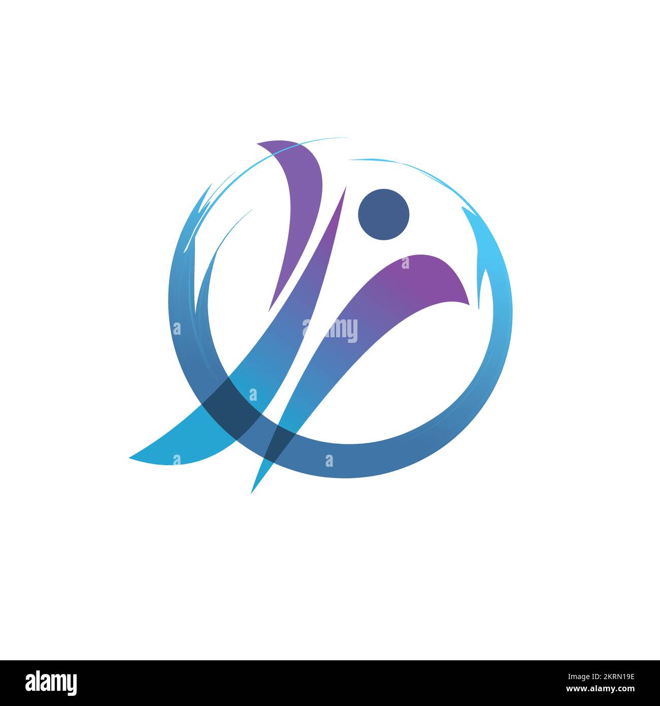 Silhouette abstraite. Logotype bienveillant et bien-être. Illustration de Vecteur