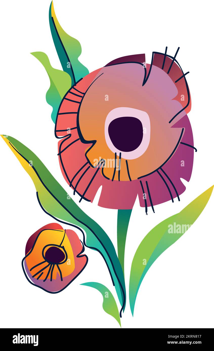 Belle fleur, fleurs, design floral, illustration de fleur botanique, logotype dessiné à la main modèle inspiré de la nature Illustration de Vecteur