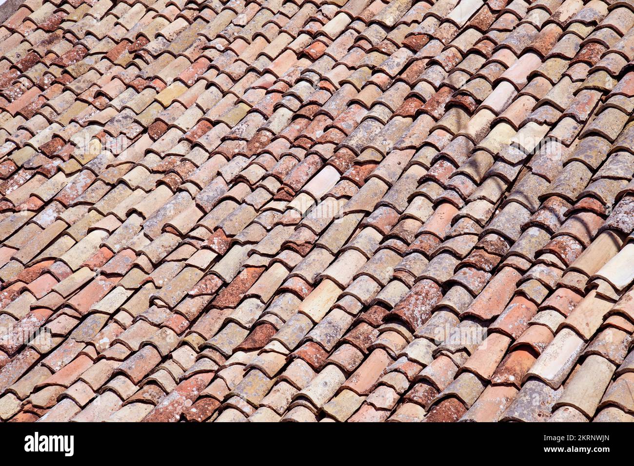 Ancien toit en terre cuite, Italie Banque D'Images