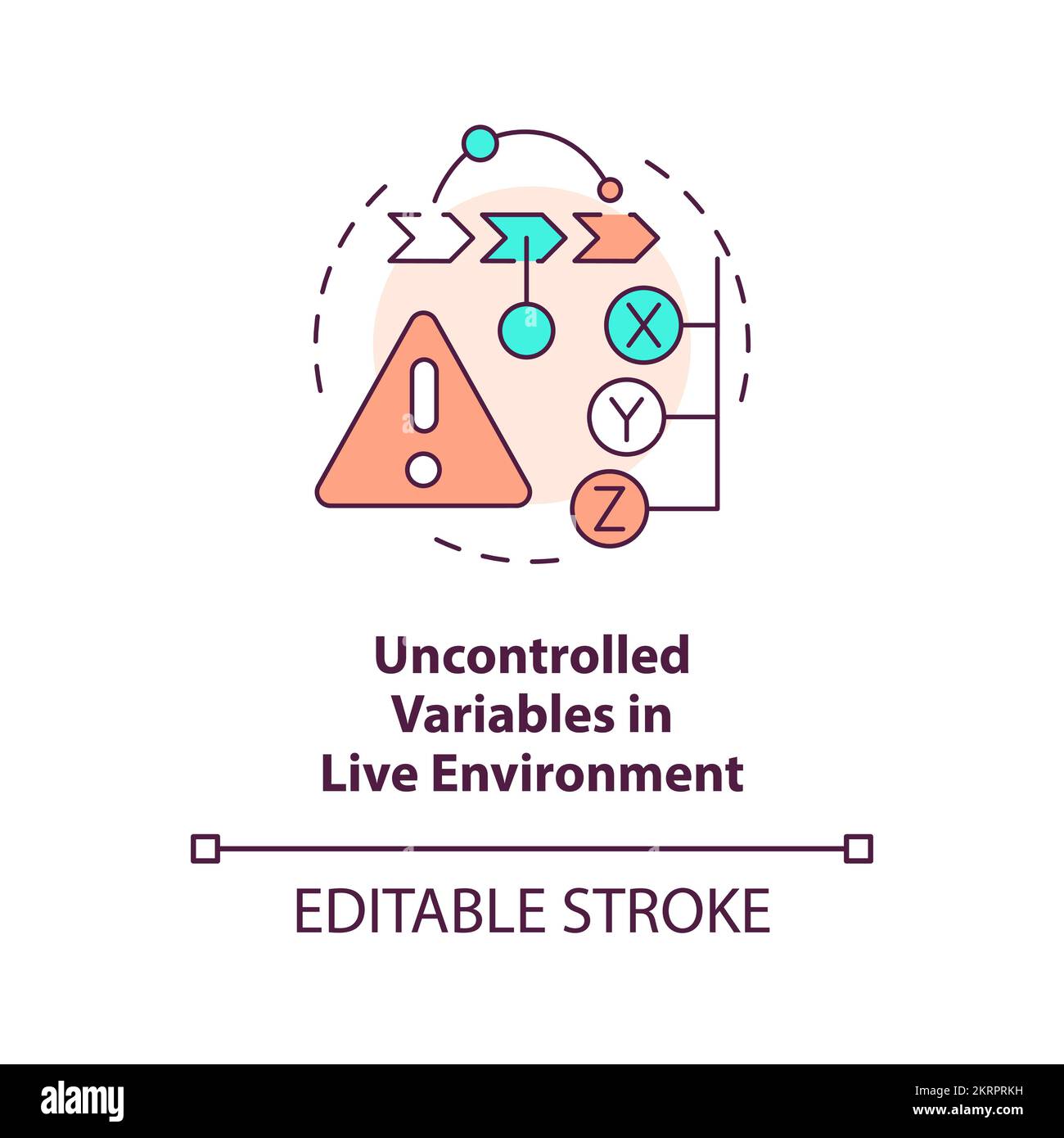 Icône de concept de variables non contrôlées dans un environnement actif Illustration de Vecteur