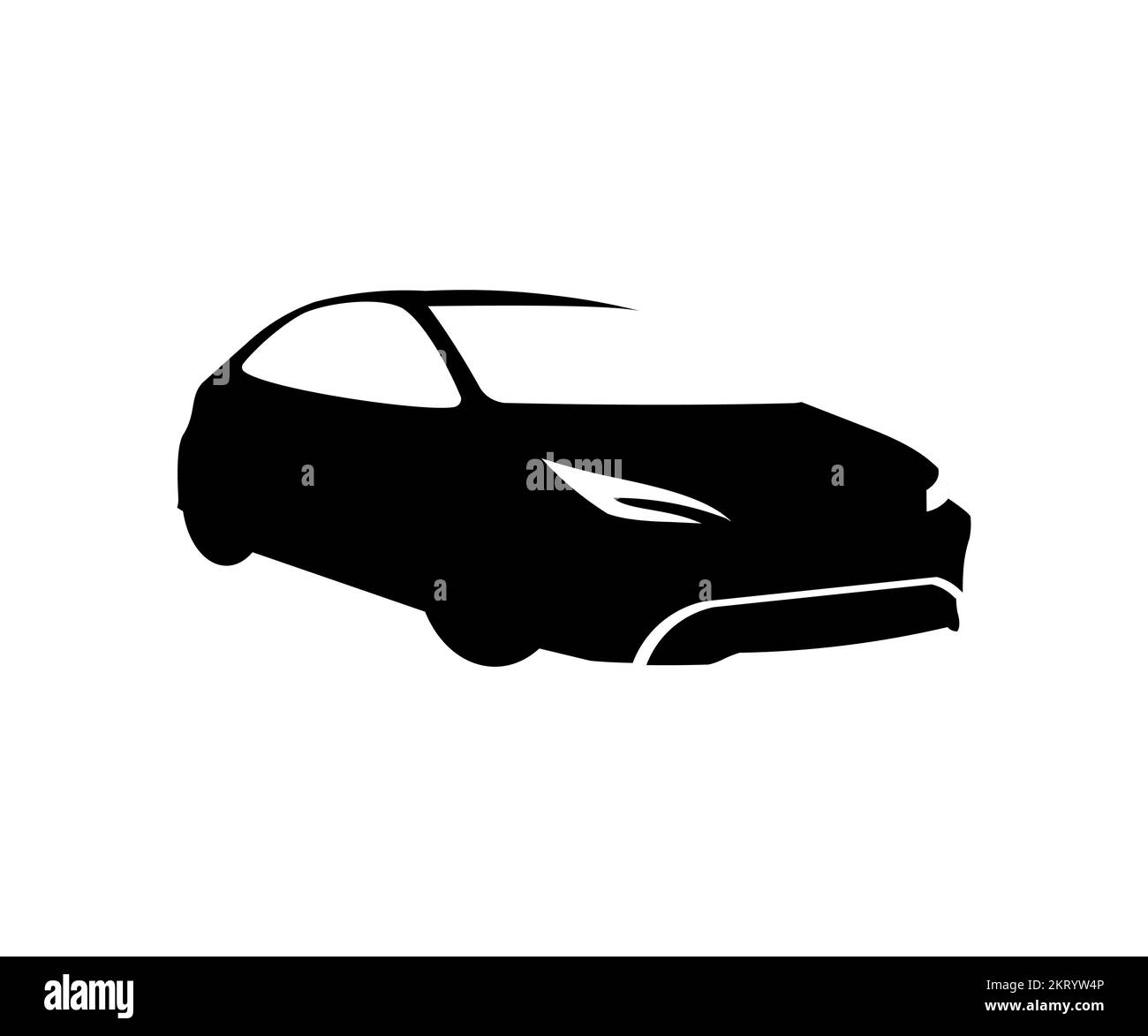 Logo minimaliste noir moderne. Modèle de logo représentant un symbole de voiture de course, motif et illustration stylisés représentant un vecteur de silhouette. Illustration de Vecteur