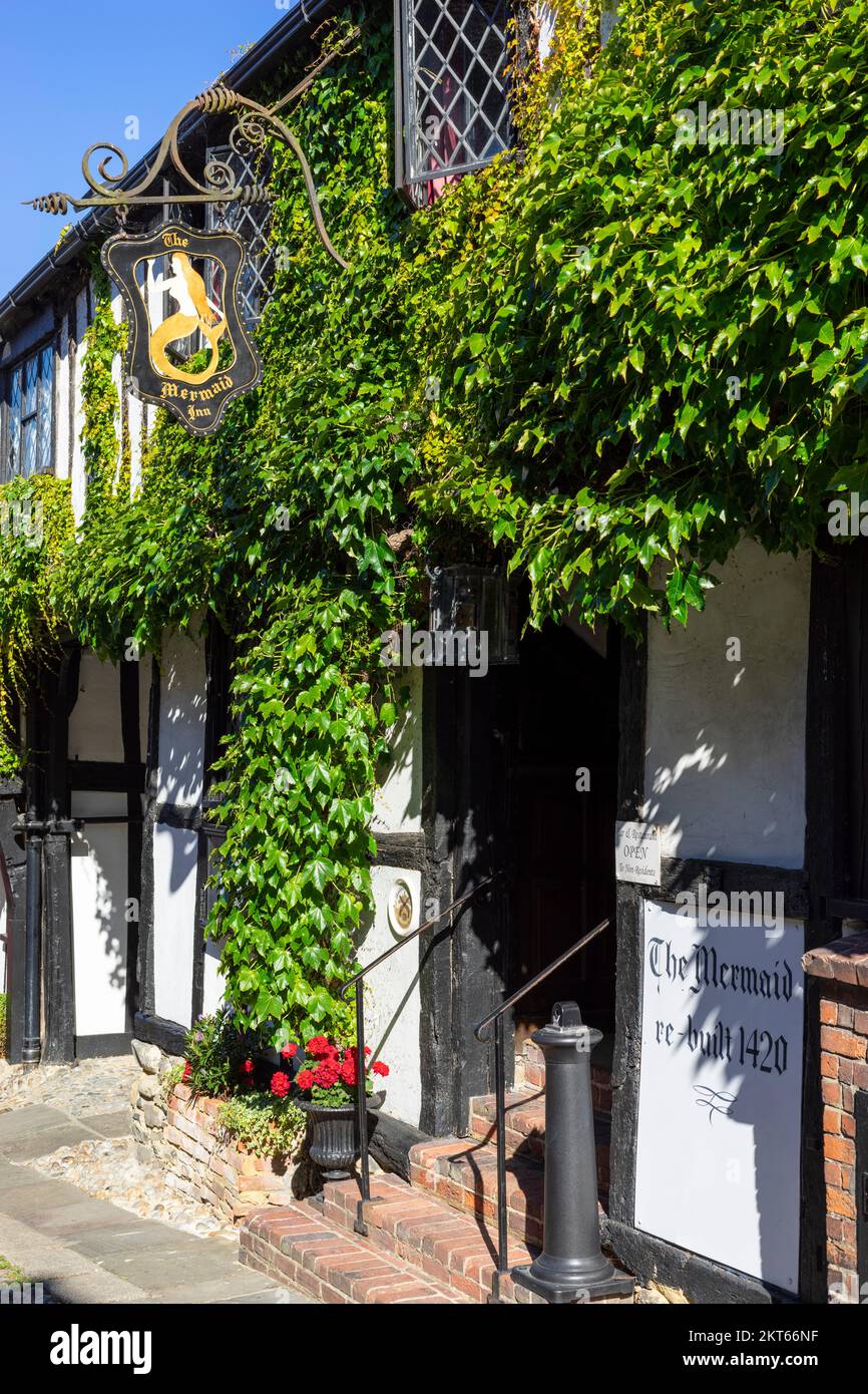 Rye East Sussex Rye Mermaid Inn sur la rue historique de Mermaid Rye Sussex Angleterre GB Europe Banque D'Images