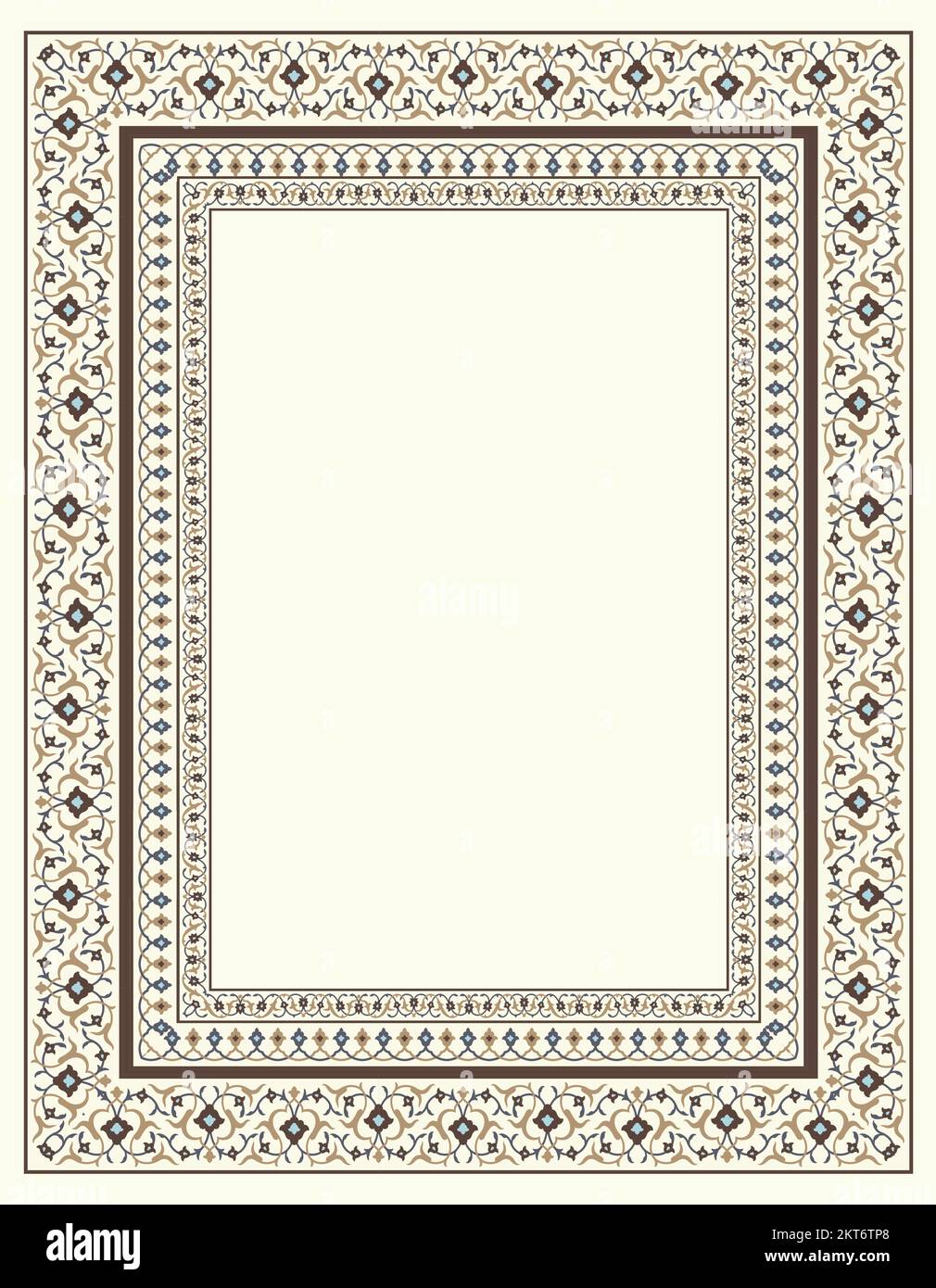 Cadre traditionnel à motif mughal, cadre vectoriel pour votre image, fond d'écran. Illustration de Vecteur