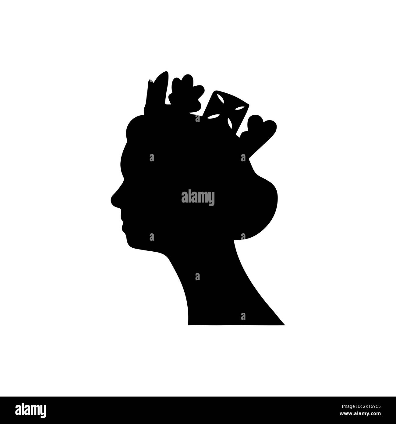 Silhouette vectorielle noire de la reine Elizabeth Illustration de Vecteur
