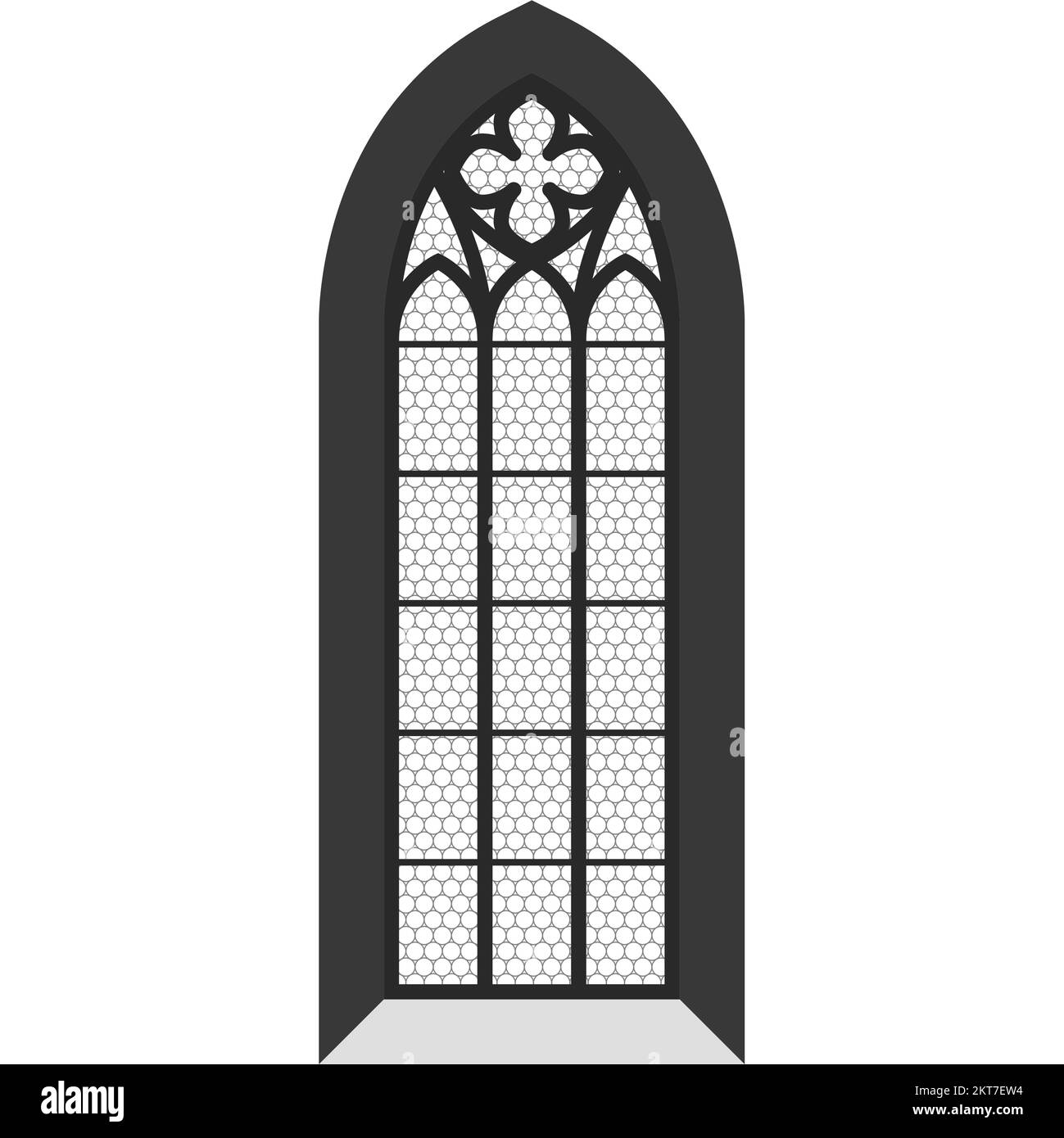 Fenêtre de l'église, fenêtre en vitraux de style gothique dans le temple, cathédrale catholique, vecteur Illustration de Vecteur