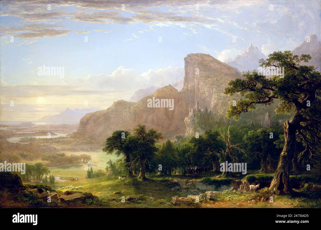 Paysage—scène de 'Thanatopsis' par Asher Brown Durand (1896-1886), huile sur toile, 1850 Banque D'Images