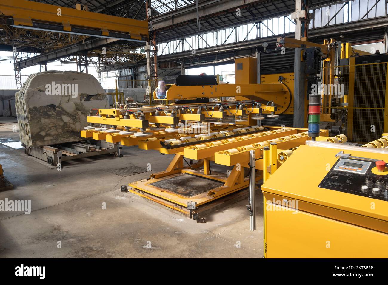 Usine de marbre. Marbre en italie, matériaux d'intérieur de luxe, usine Hernaux Lucca, Italie. Banque D'Images