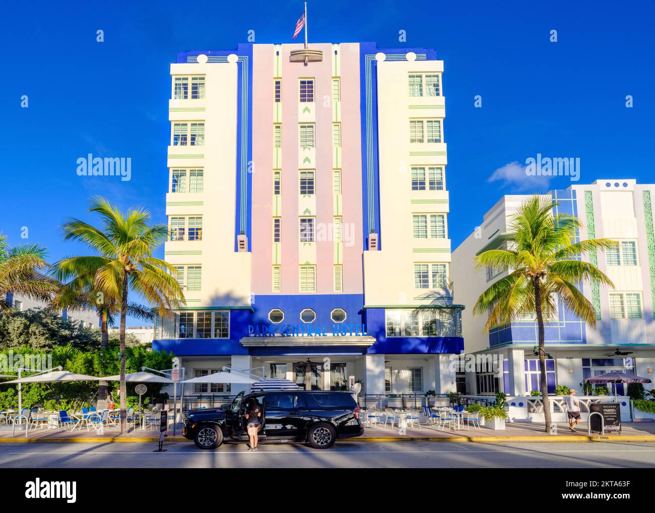 Ocean Drive, quartier art déco, South Beach, Miami Beach, Floride, États-Unis Banque D'Images Ocean Drive, quartier art déco, South Beach, Miami Beach, Floride, États-Unis Banque D'Images
