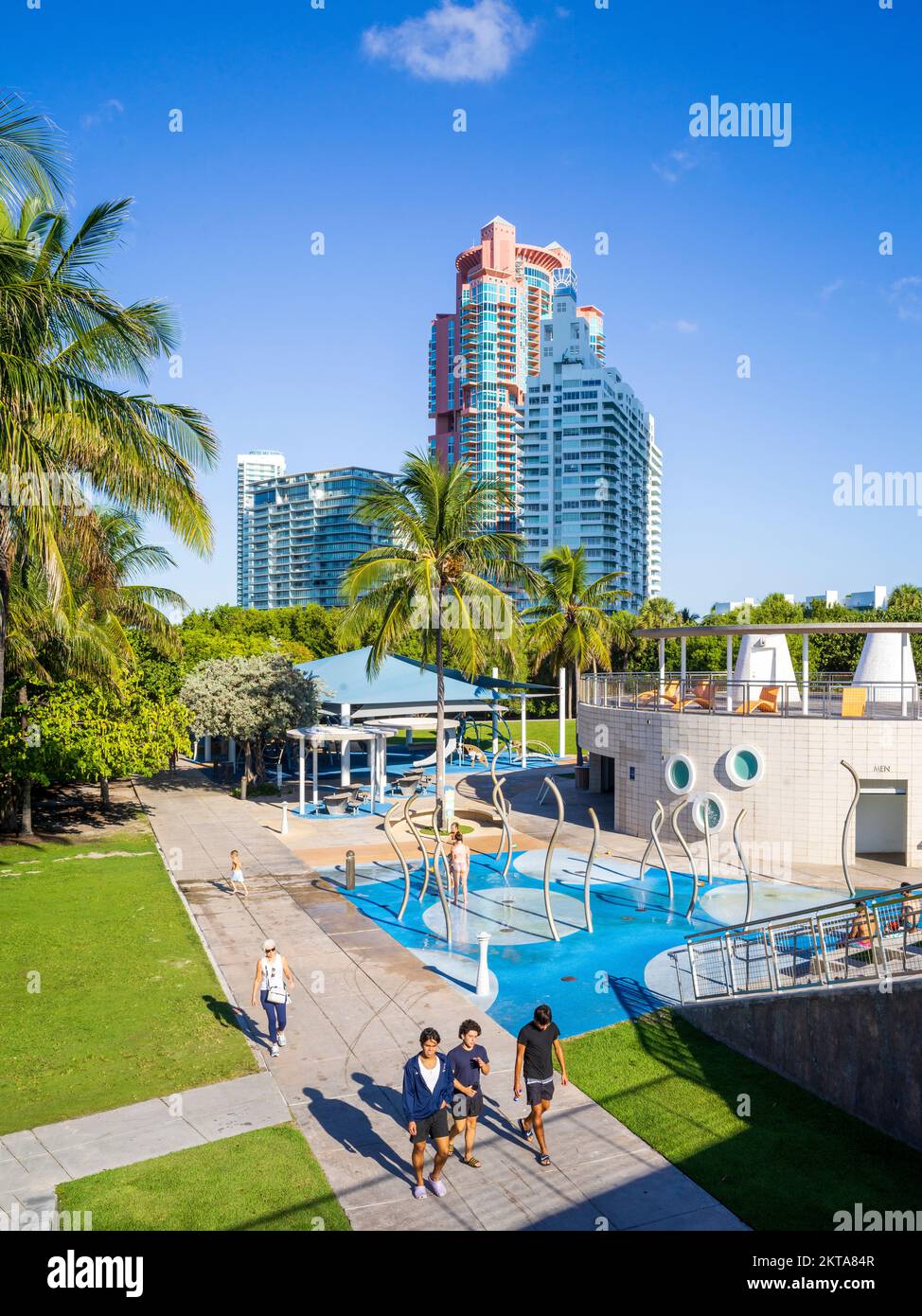 South Pointe Pier Park, South Beach, Miami Beach Miami, Floride, États-Unis Banque D'Images South Pointe Pier Park, South Beach, Miami Beach Miami, Floride, États-Unis Banque D'Images