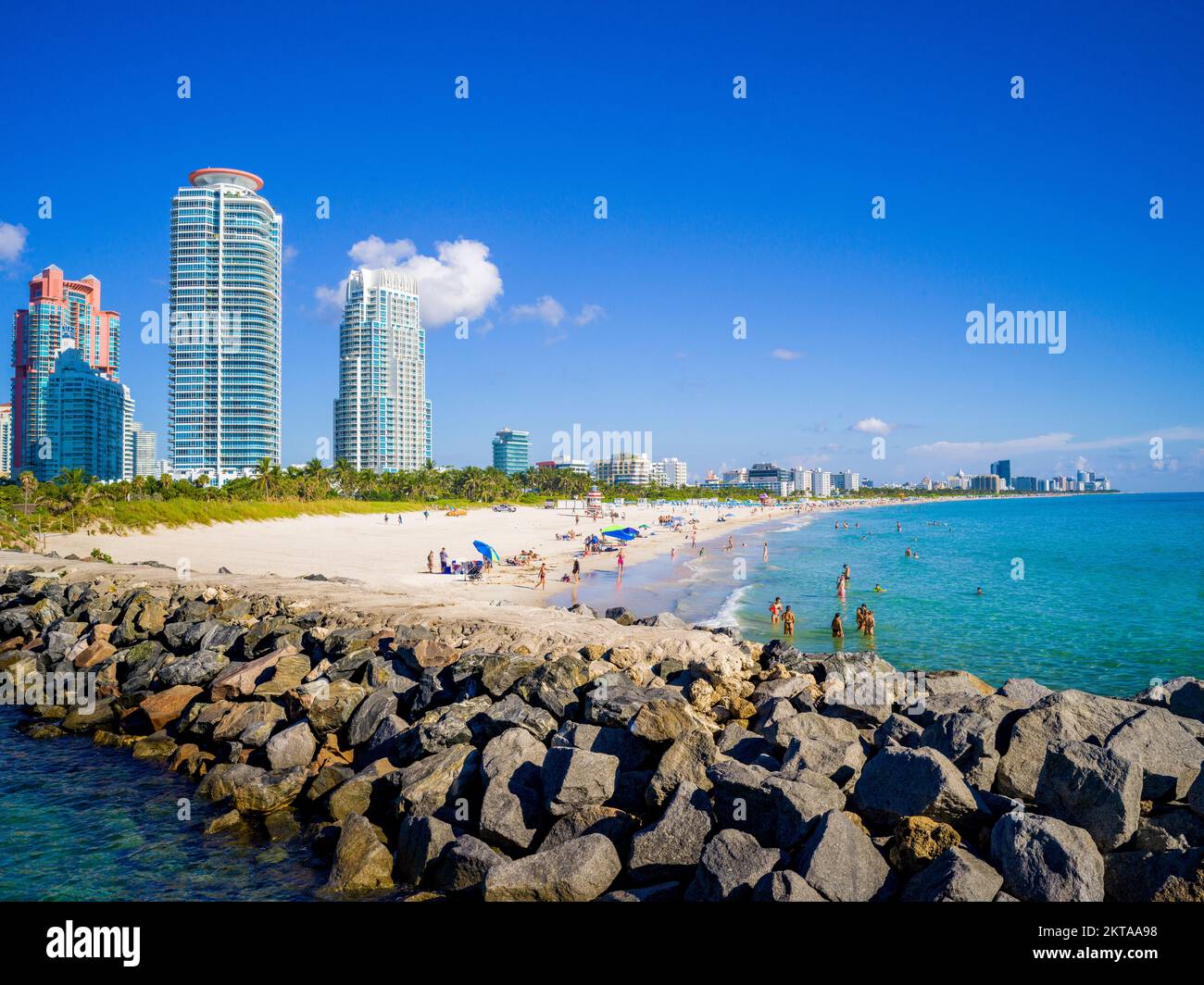 South Pointe Pier Park, South Beach, Miami Beach Miami, Floride, États-Unis Banque D'Images South Pointe Pier Park, South Beach, Miami Beach Miami, Floride, États-Unis Banque D'Images