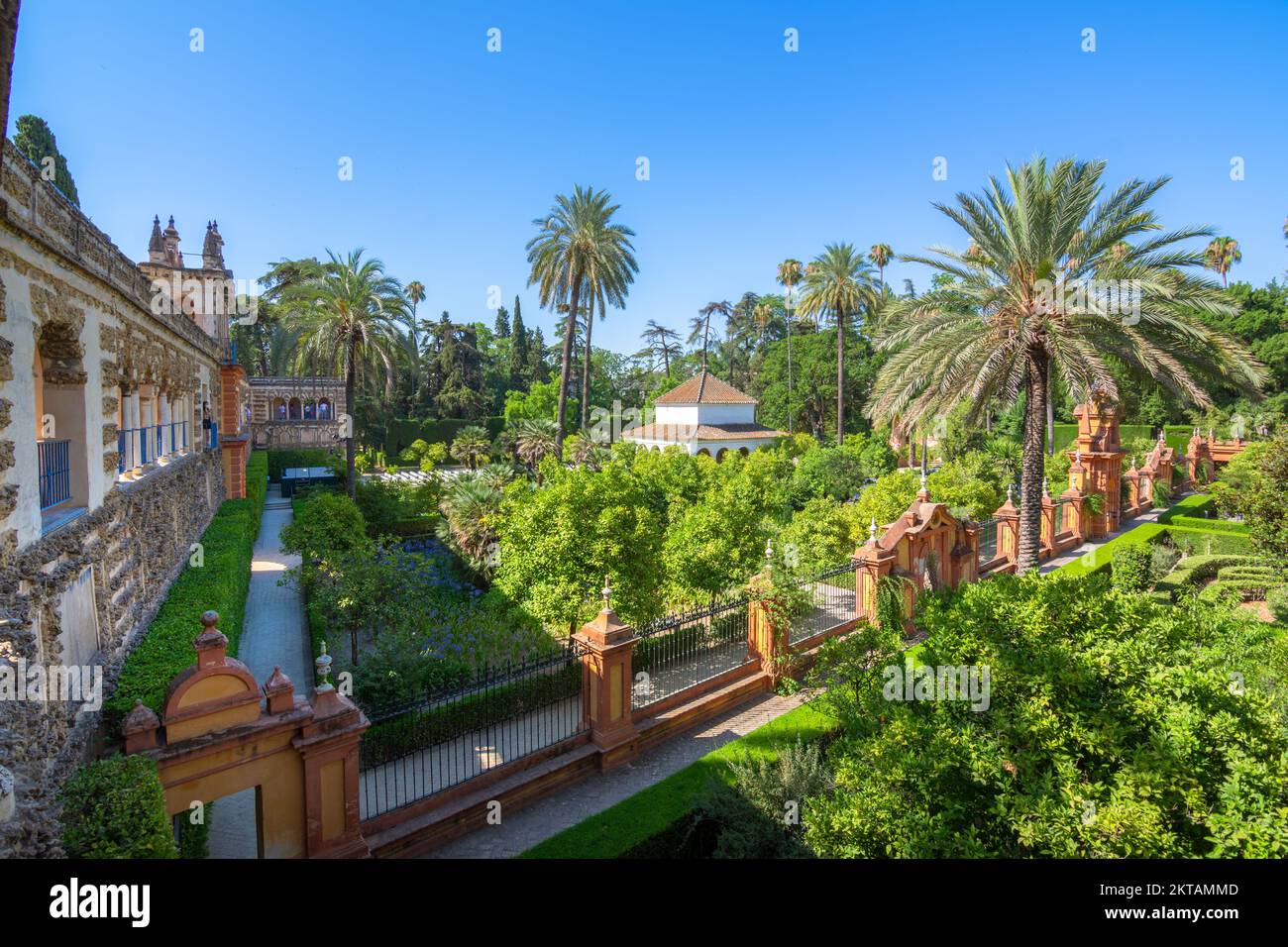 Jardins de l'Alcazar à Séville. Andalousie, Espagne Banque D'Images