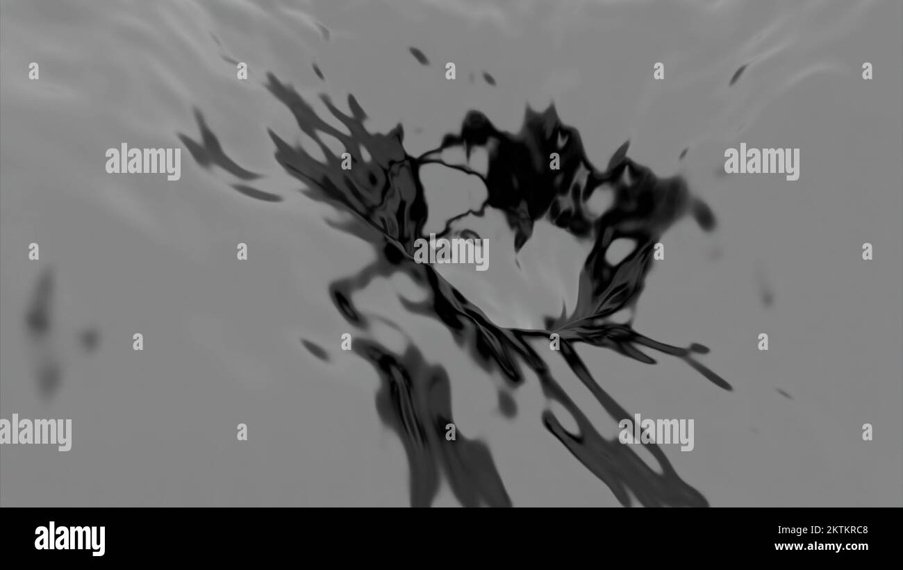 Texture liquide monochrome abstraite. Conception. Fond de tourbillon d'eau courante, substance liquide inconnue Banque D'Images