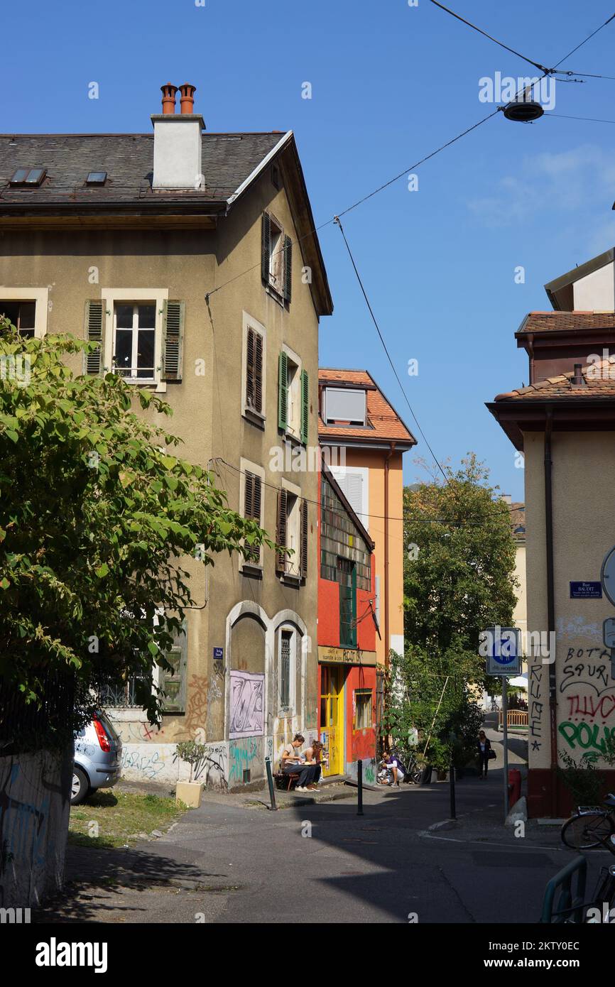 GENÈVE - 11 septembre : centre-ville de Genève sur 11 septembre 2014 à Genève, Suisse. Genève est la deuxième ville la plus peuplée de Suisse et la plus peuplée Banque D'Images
