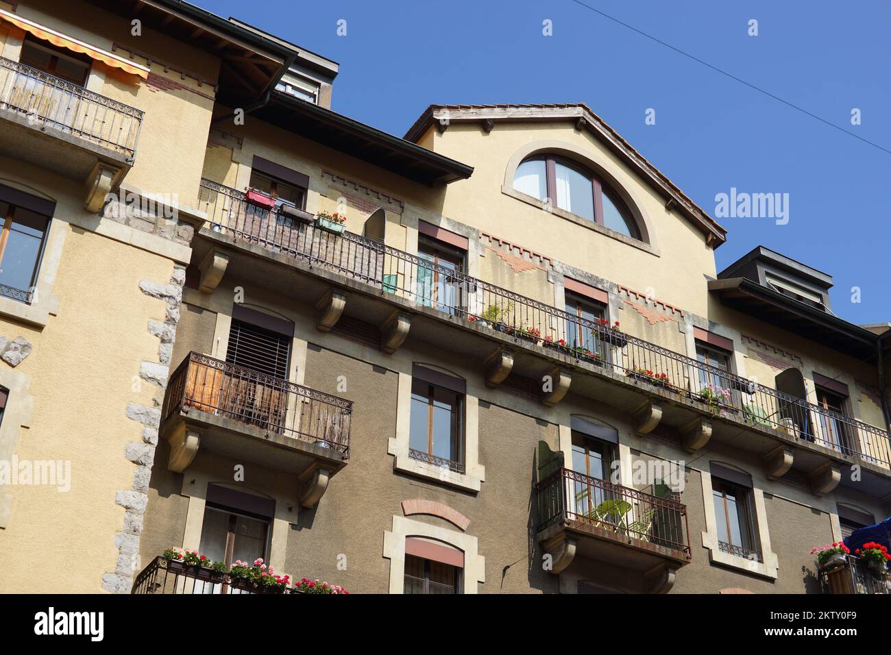 GENÈVE - 11 septembre : centre-ville de Genève sur 11 septembre 2014 à Genève, Suisse. Genève est la deuxième ville la plus peuplée de Suisse et la plus peuplée Banque D'Images