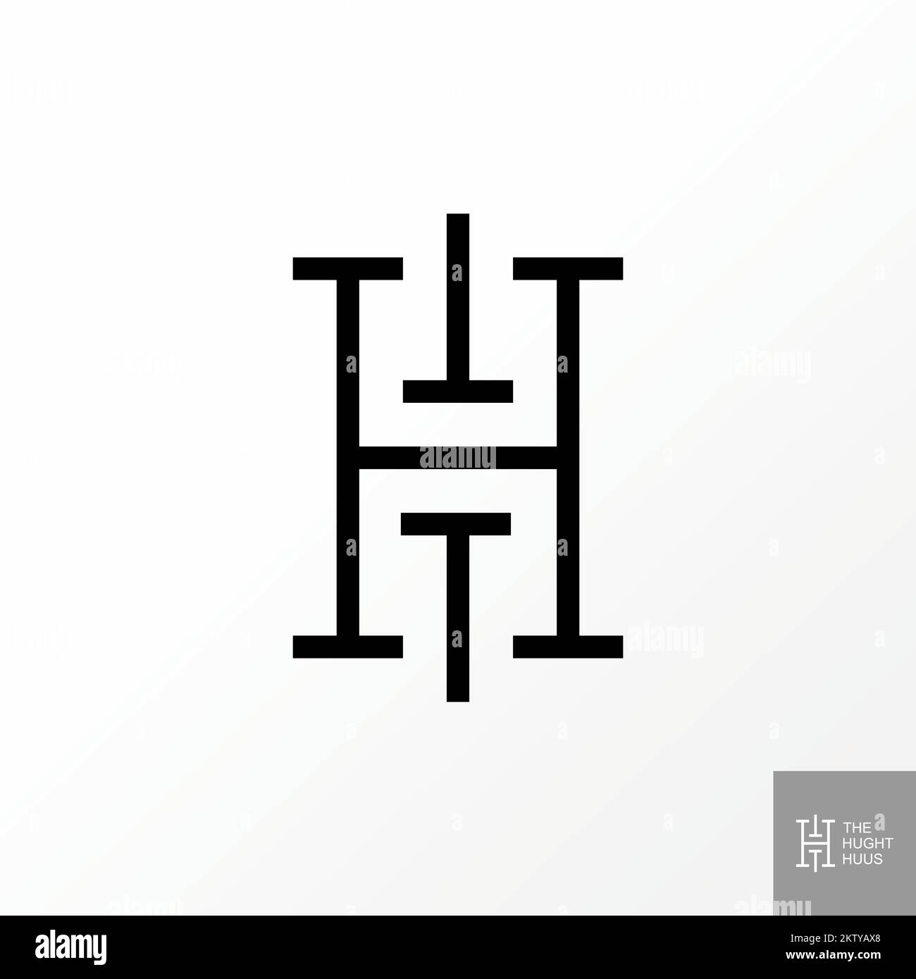 Lettre ou mot H sans serif police de ligne avec haut vers le bas Creative Premium Clean image graphique icône logo design concept typographie vectorielle libre ou initiale Illustration de Vecteur