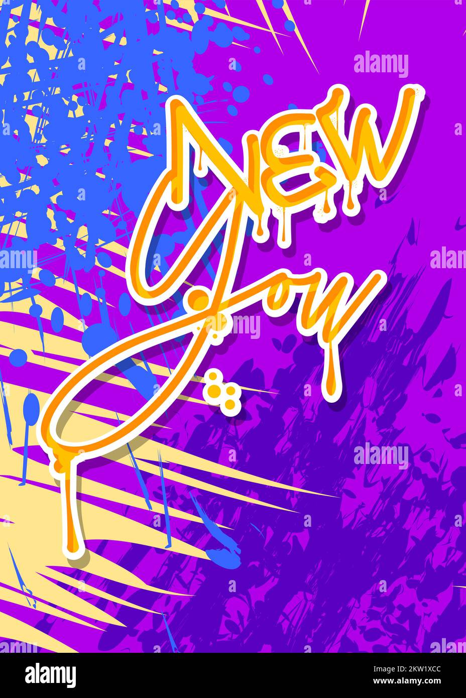 Nouveau vous. Balise Graffiti. Résolution du nouvel an. Décoration moderne abstraite d'art de rue réalisée dans le style de peinture urbain. Illustration de Vecteur